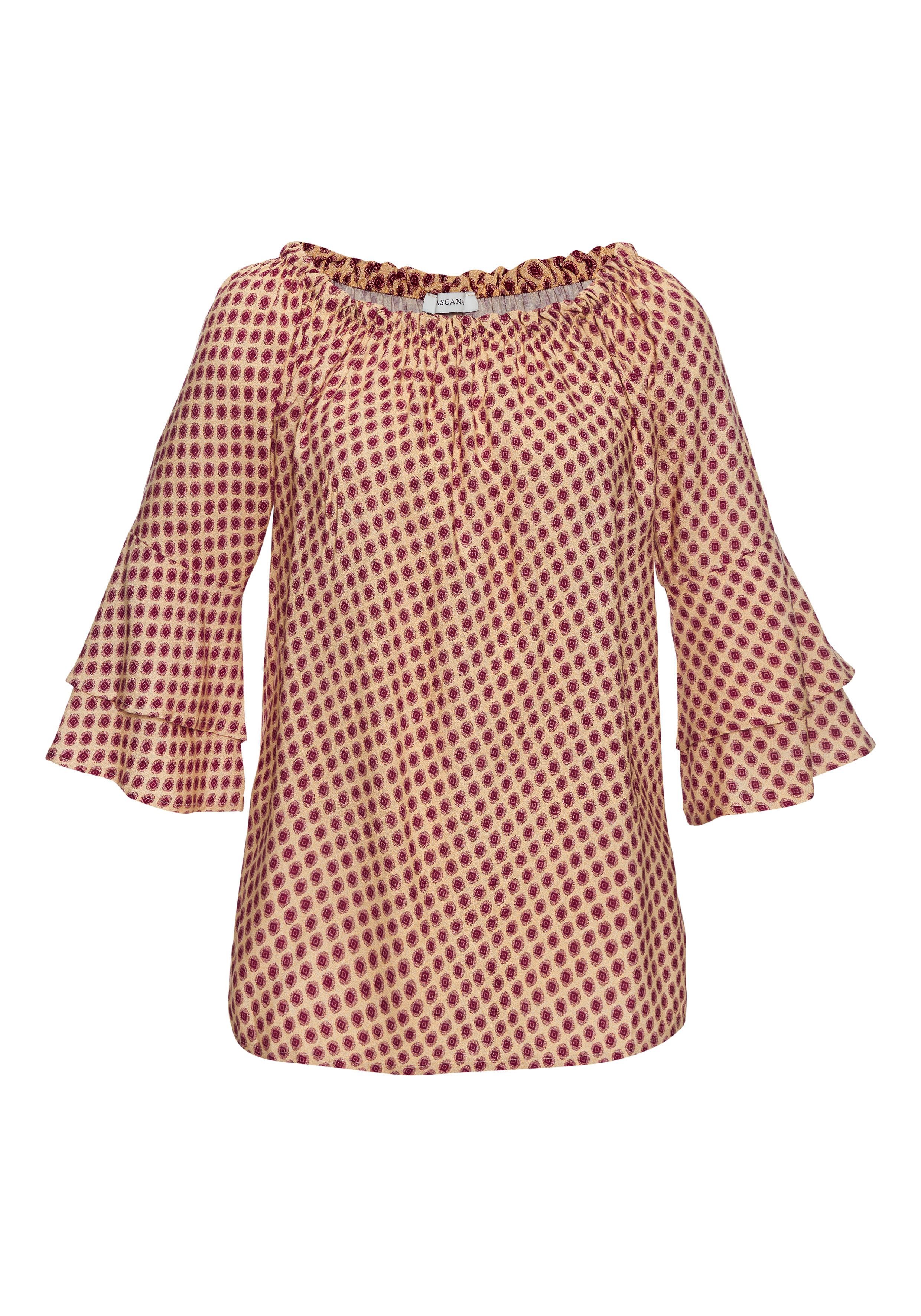 LASCANA Carmenbluse mit Punkteprint, Damenbluse, schulterfrei, günstig online kaufen