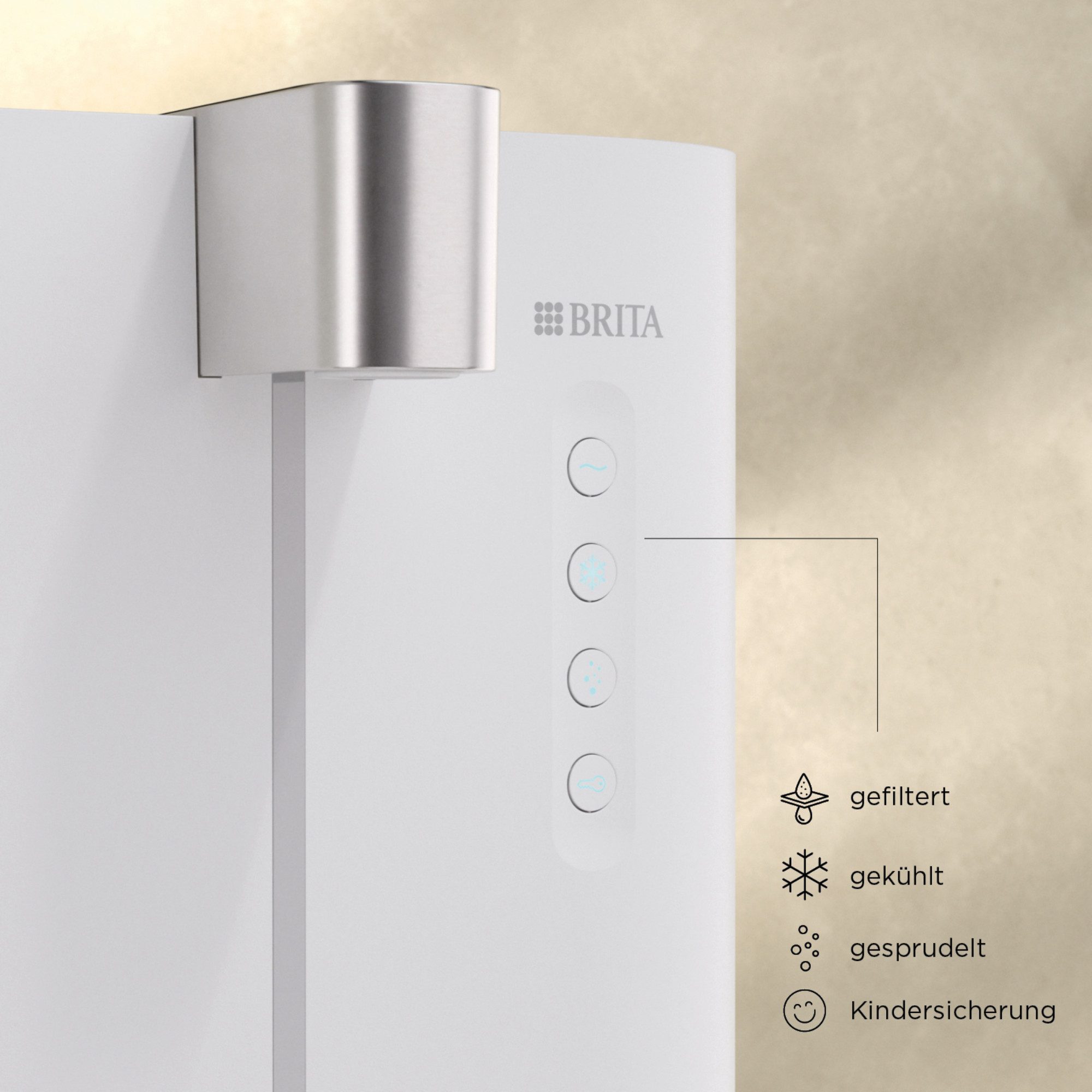 BRITA Wassersprudler yource pro top, inkl. 1 x yource CO2-Zylinder und 1 x BRITA P 3000-S Filterkartusche