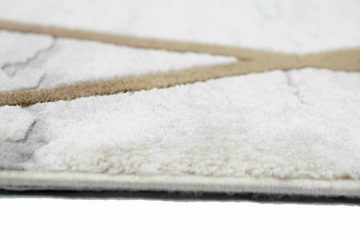 Wollteppich Wollteppich Moderner Teppich abstrakt Marmorteppich geometrisches Muster beige, Teppich-Traum, rechteckig, Höhe: 12 mm, Wollteppich