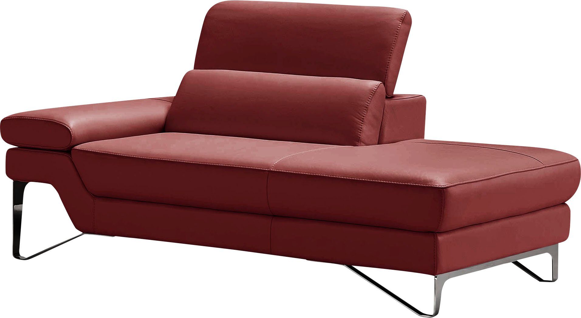 Egoitaliano Ottomane Princess, elegantes Designsofa mit erstklassigem Sitzkomfort, inkl. verstellbarem Kopfteil und edle Designmetallfüße