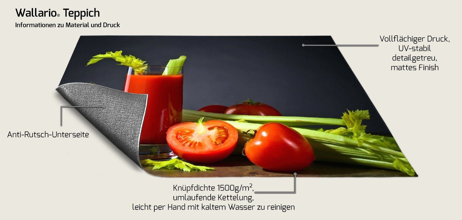 Wallario Teppich Frischer Tomatensaft mit Sellerie, rechteckig, rutschfest