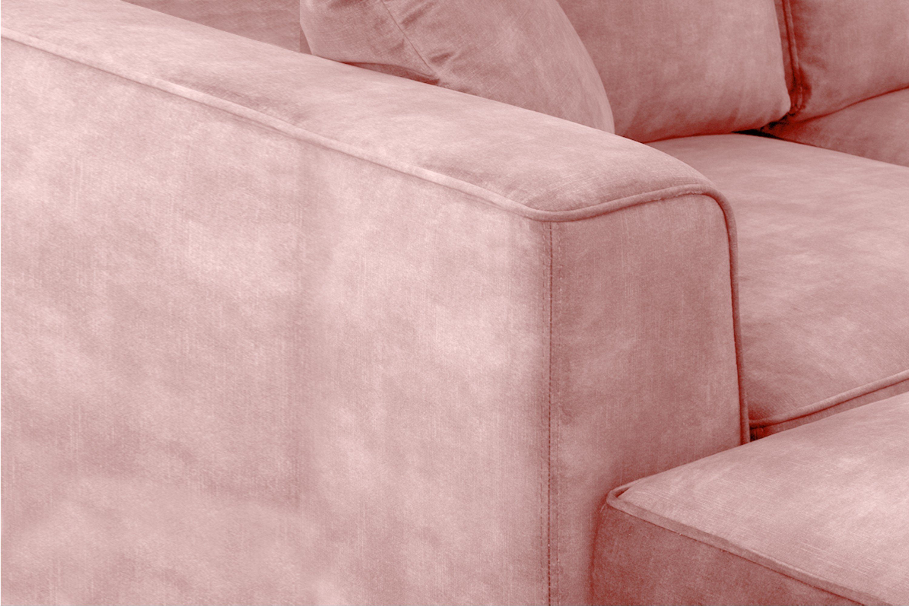 rosa hohe rosa Konsimo Beschichtung Loft-Stil, hydrophobe Design, Ecksofa links/rechts, Beine, | NORIS Ecksofa zeitloses