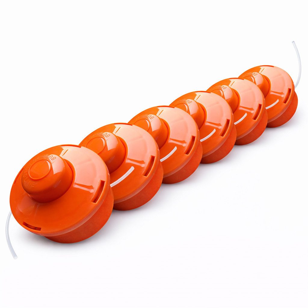 NEMAXX Fadenspule FS1 Tap & Go Fadenkopf (Trimmerkopf), (Trimmerkopf für Motorsense / Freischneider–Schnittkreis 380 mm–Orange), drehzahlfest bis 10.500 U/min, effizientes Trimmen, bruchsicher