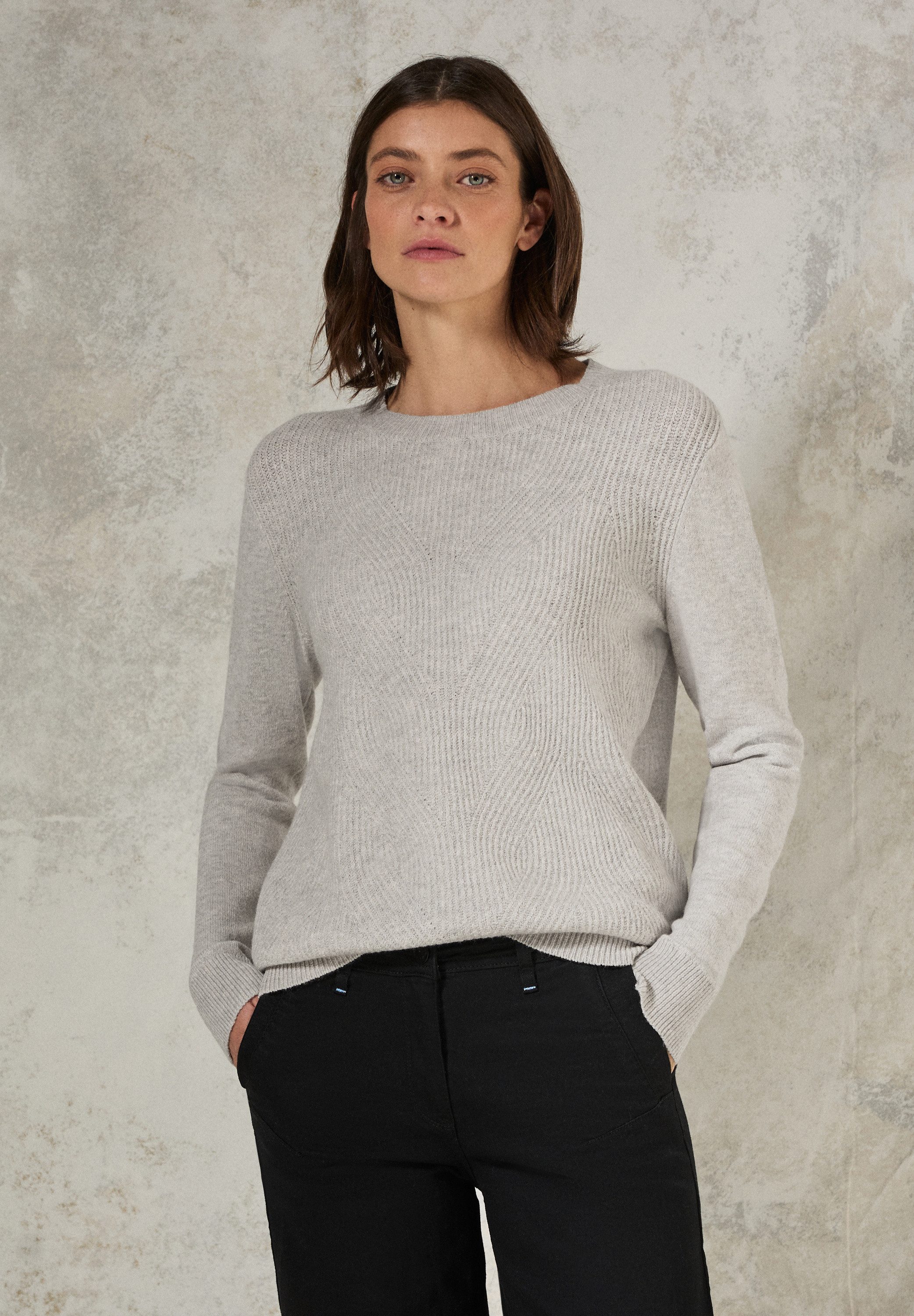 CECIL Strickpullover aus Baumwolle mit Stretchanteil