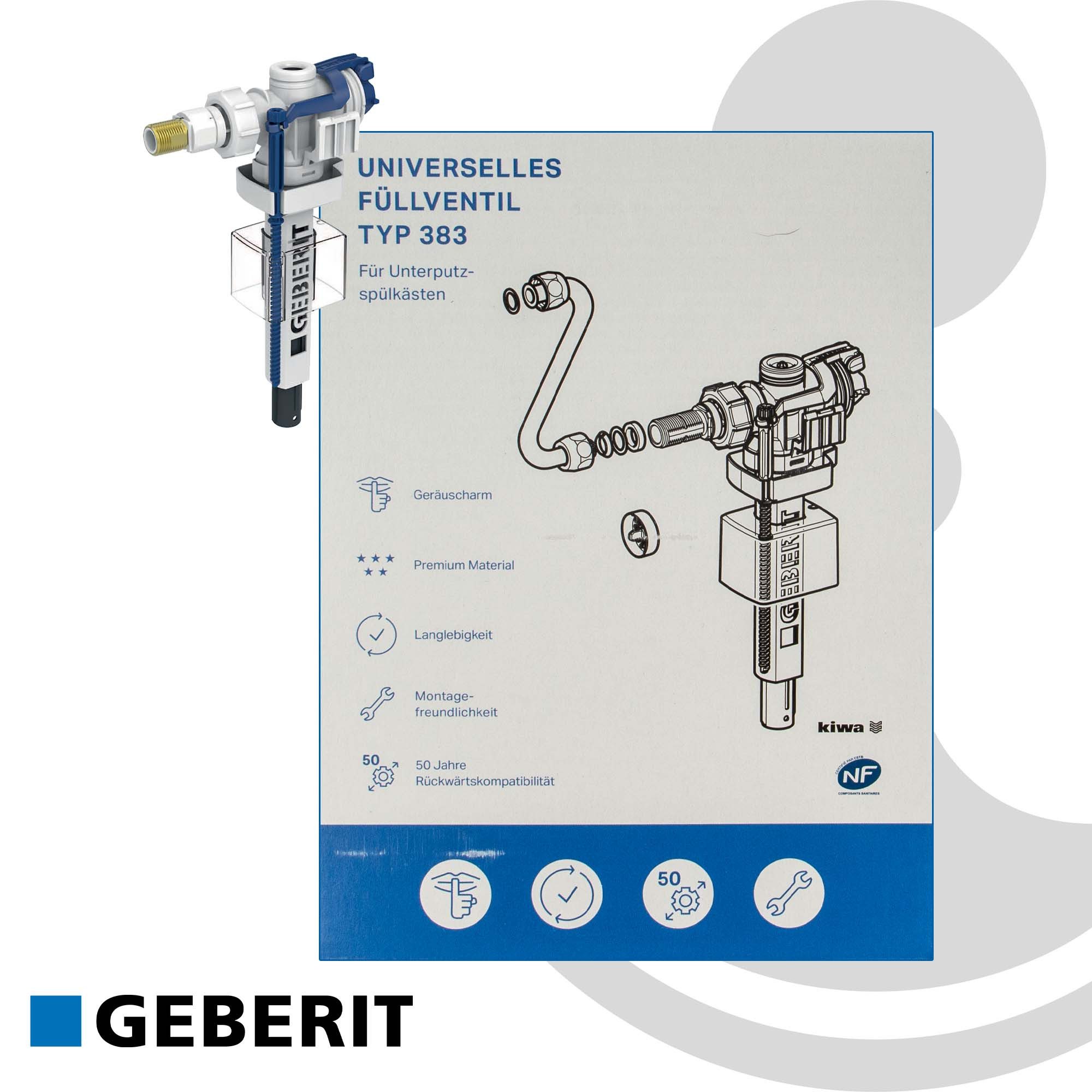 GEBERIT Spülkasten Universal - Füllventil Typ 383, für UP-Spülkästen