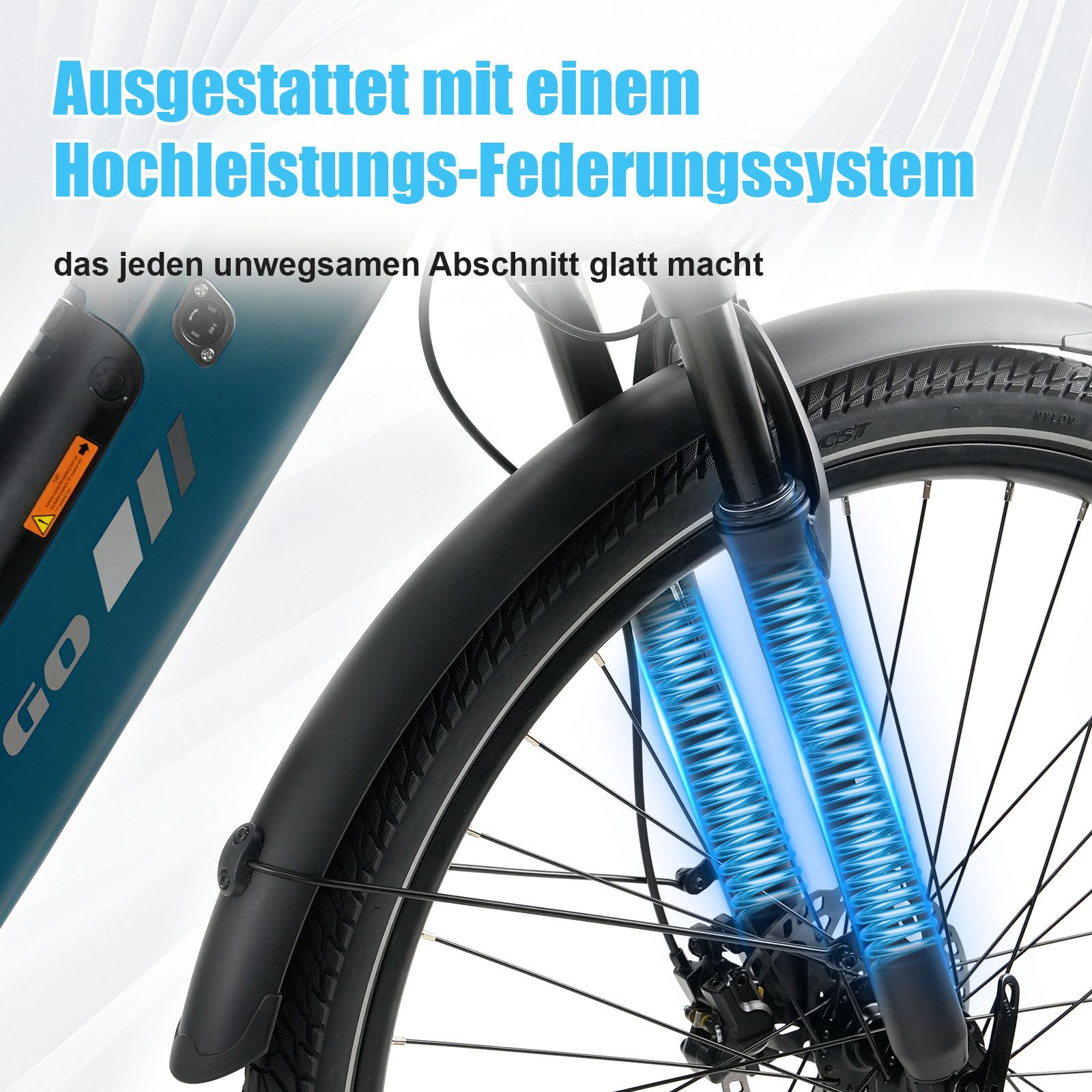 TTGO E-Bike Cityrad C3 pro Damen Herren 28x2,0'' Citybike 720WH Pedelec 20Ah max.120km, Kettenschaltung, Heckmotor, 720 Wh, MTB E Mountainbike Pedelec E-bike für Damen u. Herren