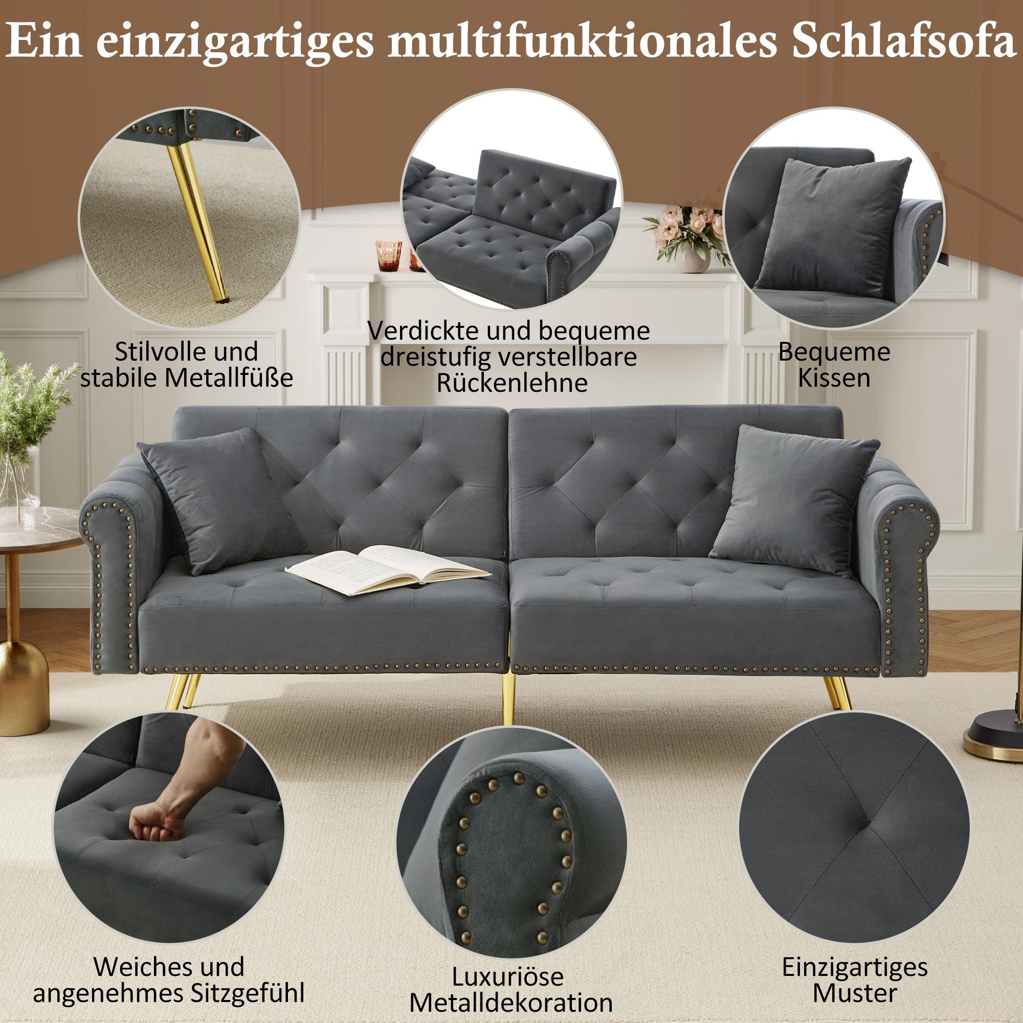 Odikalo 2-Sitzer Polstersofa Relaxsofa Lounge Sessel günstig online kaufen