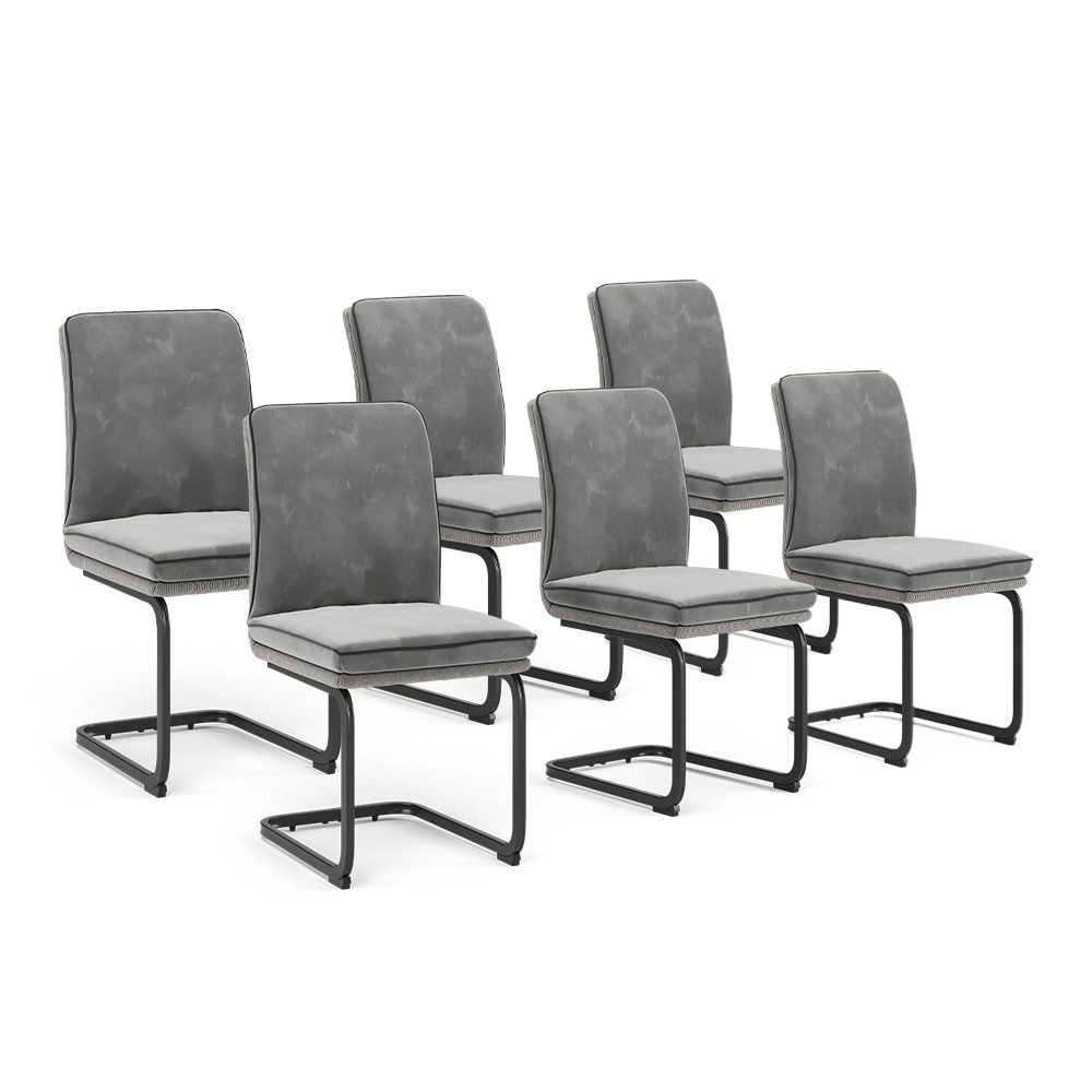 Vicco Esszimmerstuhl Eleganza, Grau, 6er Set günstig online kaufen
