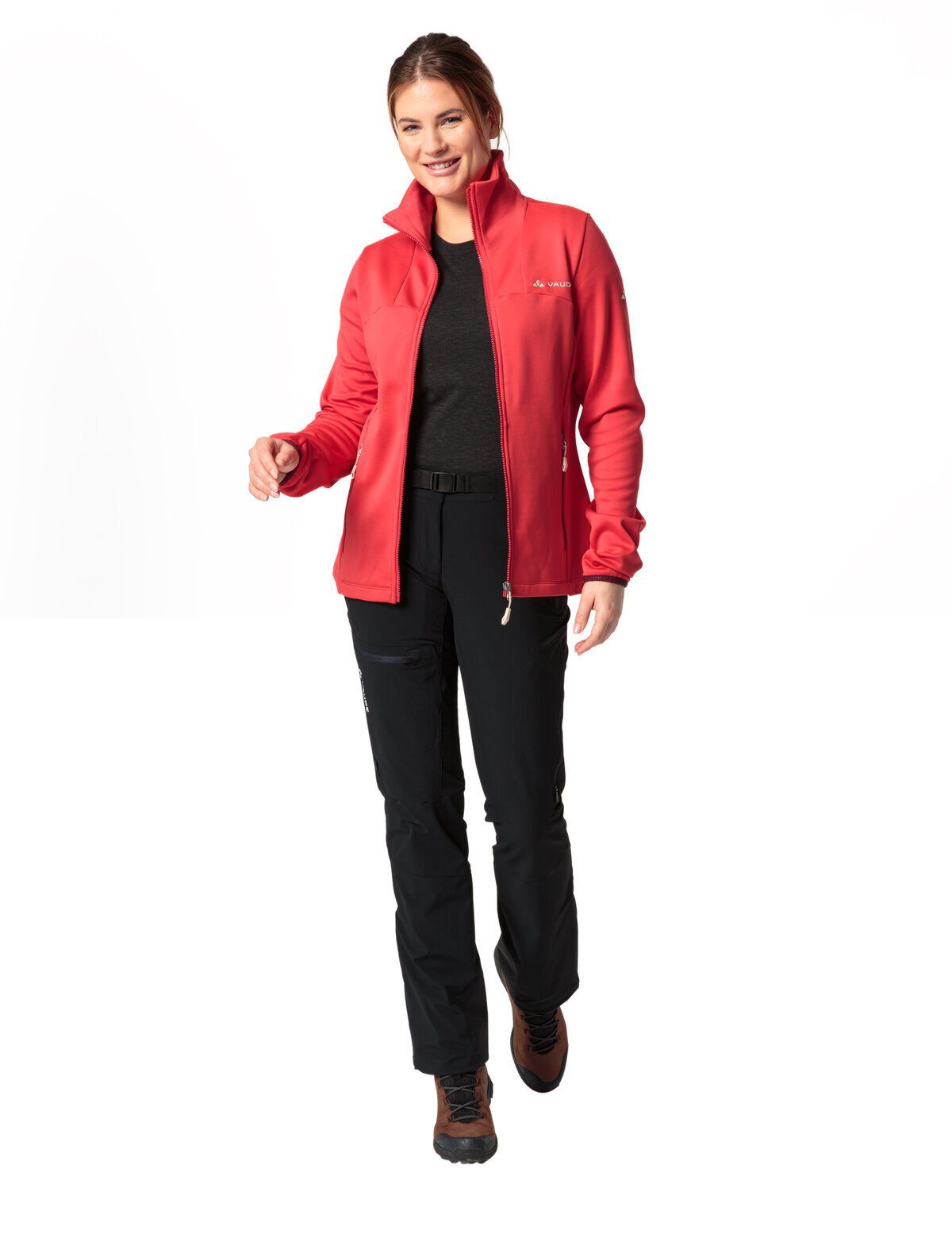 VAUDE Outdoorjacke Women's Valsorda Fleece Klimaneutral (1-St) Jacket kompensiert flame