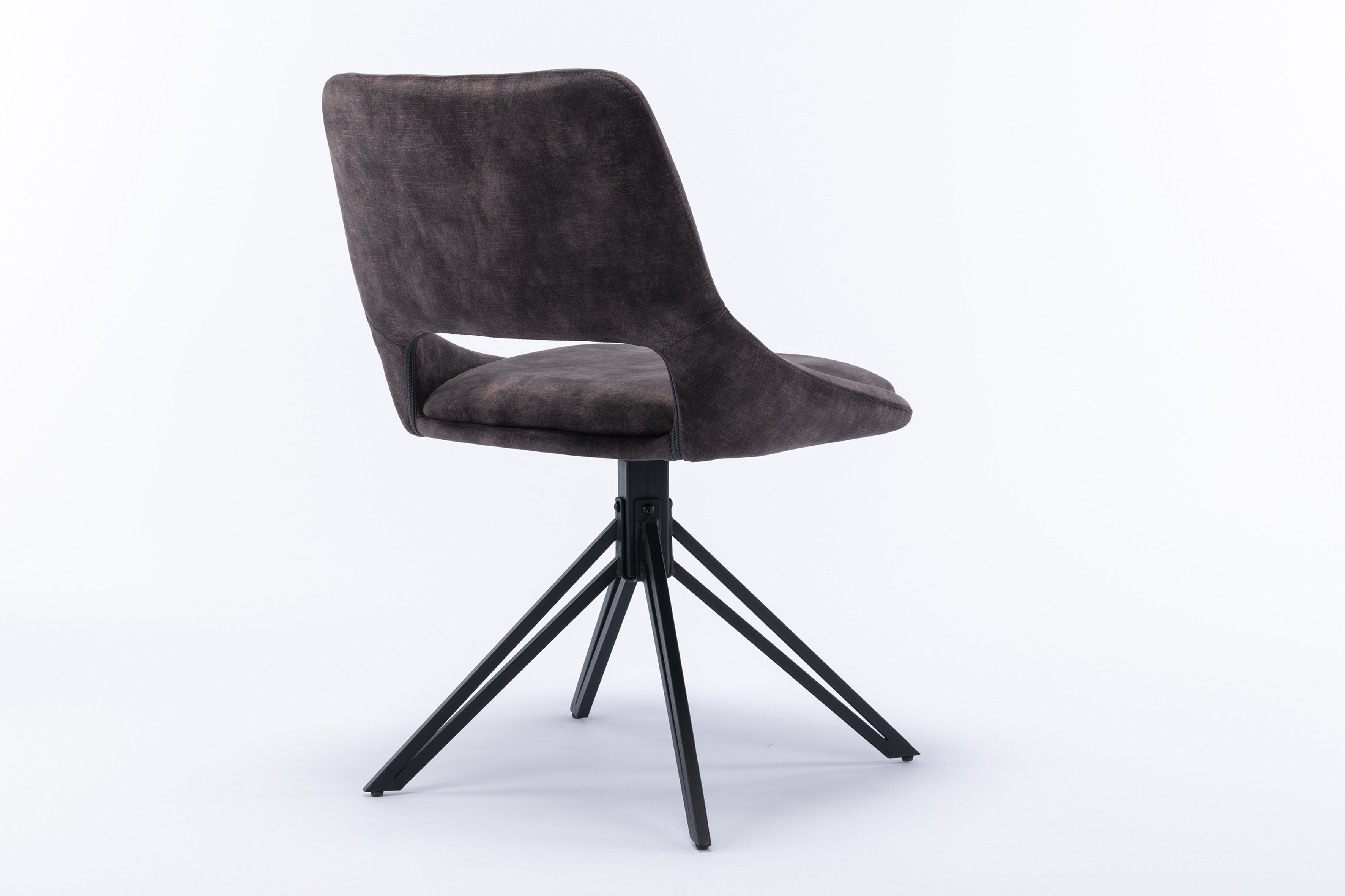 Esszimmerstuhl (2er-Set), in anthrazit Metall, aus Beine verschiedenen 360° Stoffen drehbare Sitzschale, byLIVING ESMA