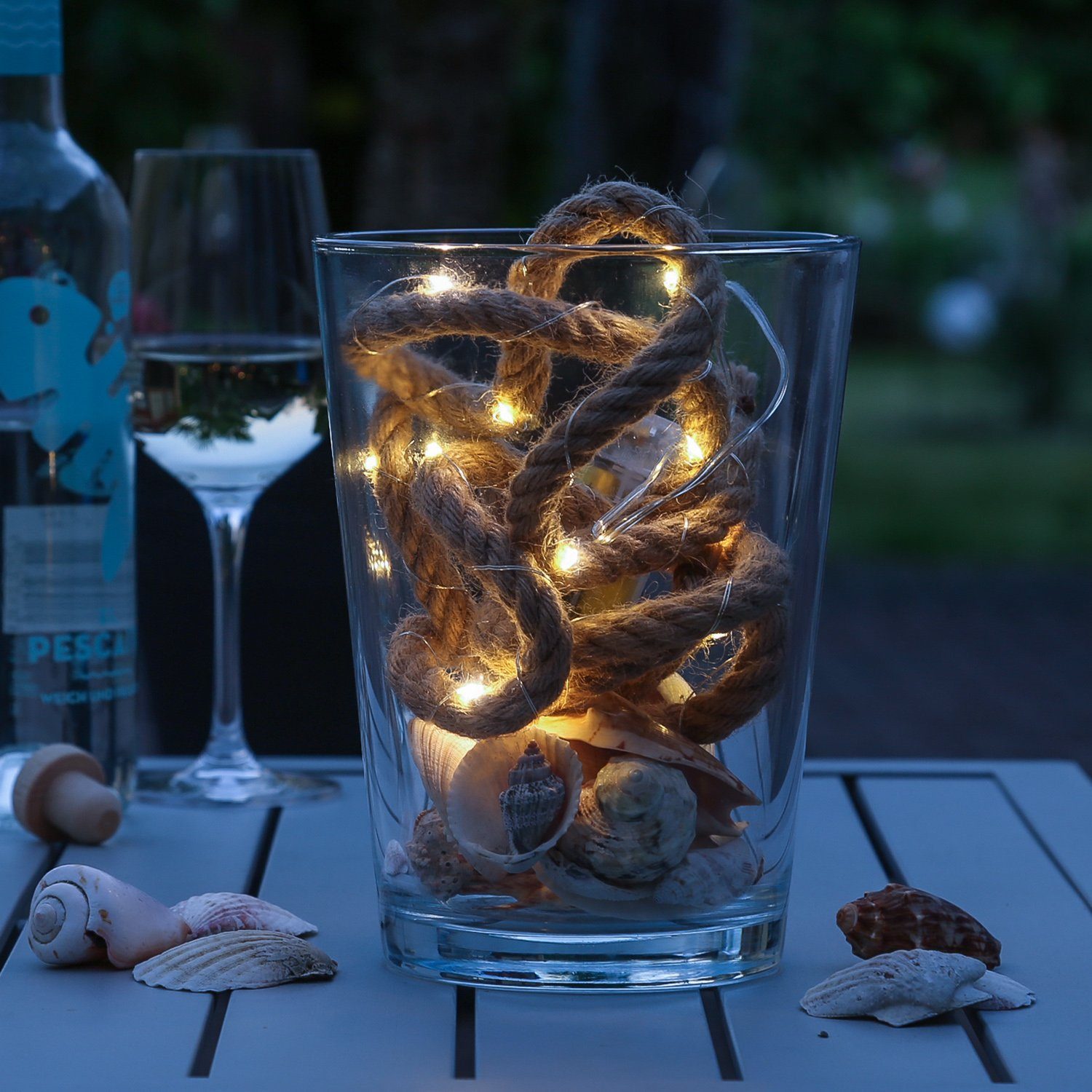 MARELIDA LED-Lichterkette LED Lichterkette im Seil Jute 15 LED 1,5m Batteri günstig online kaufen