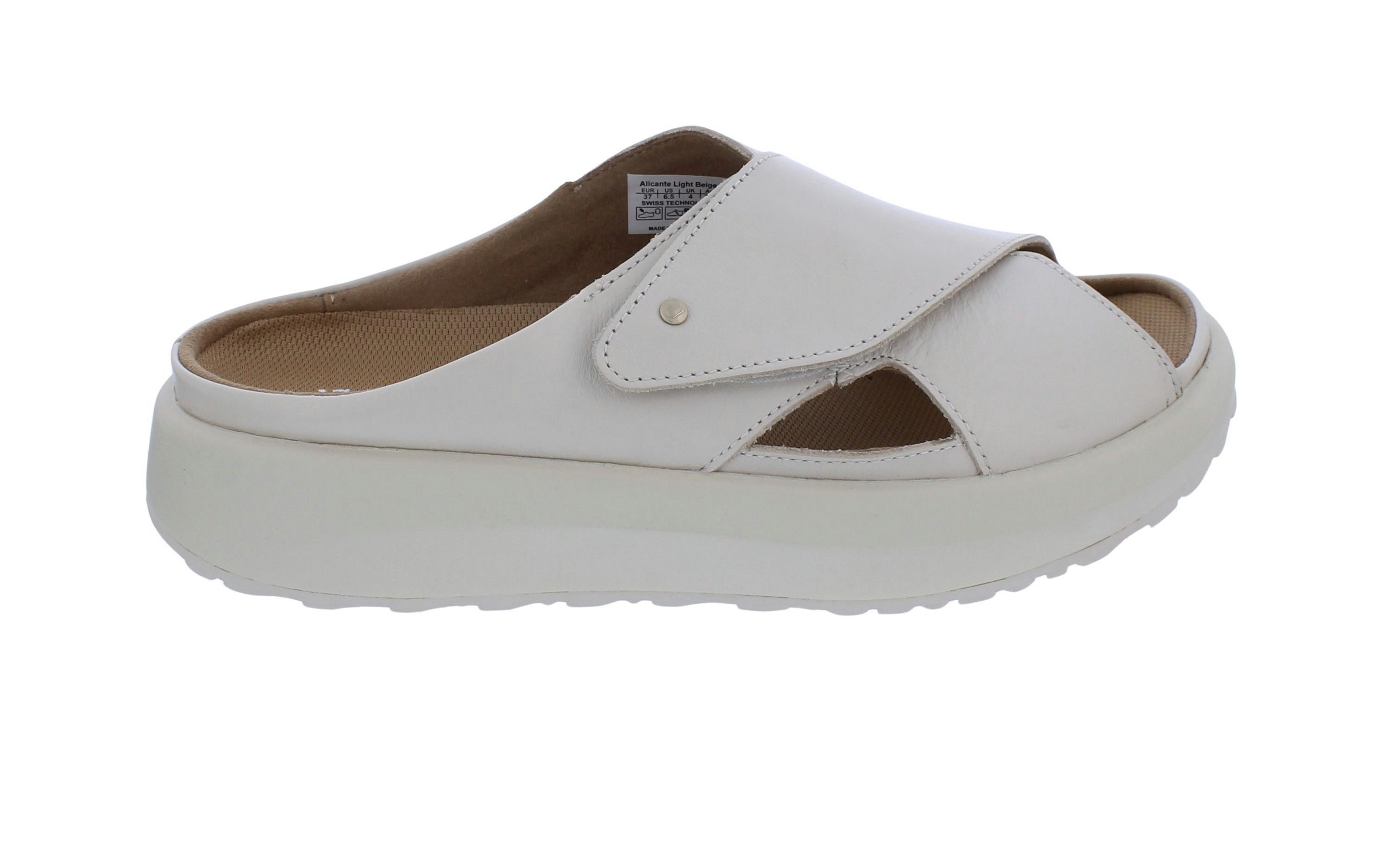 Joya Joya Pantolette Alicante Light Beige JY131A, Glattleder, Klettverschlu Pantolette