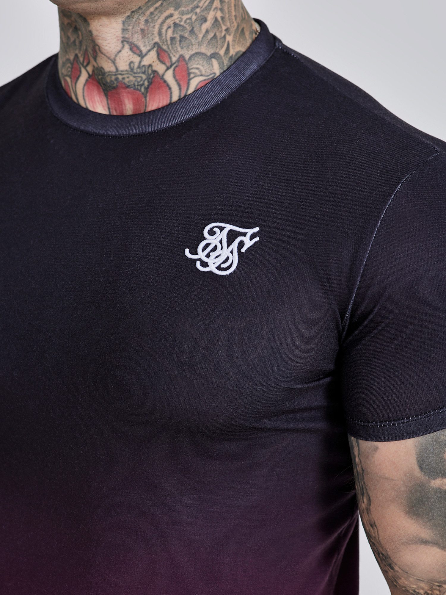 Siksilk T-Shirt SikSilk Herren Blau-Pink Verlauf günstig online kaufen