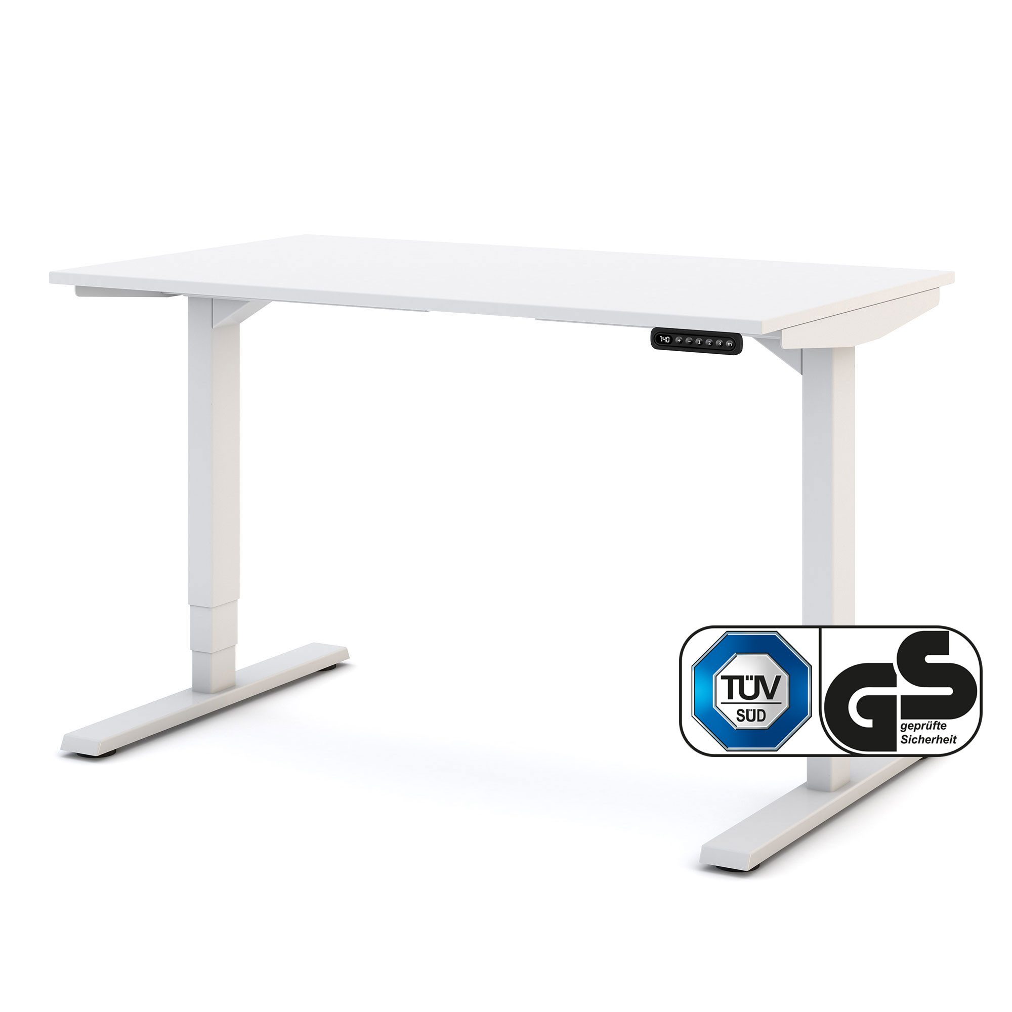 ASSMANN Büromöbel Schreibtisch Y-LINE (120x70cm Weiß Kollisions-Schutz, Ele günstig online kaufen