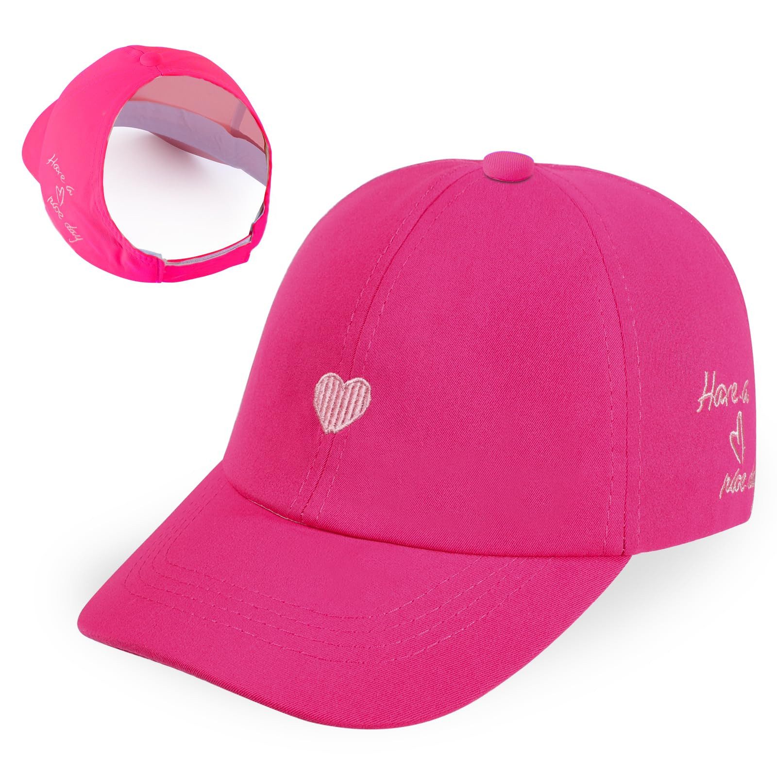 nsihing Sonnenhut Baseballkappe Pferdeschwanz für Kinder,Basecap für Mädchen Weich Atmungsaktives,Sonnenhut Kinder Sommer UV-Schutz