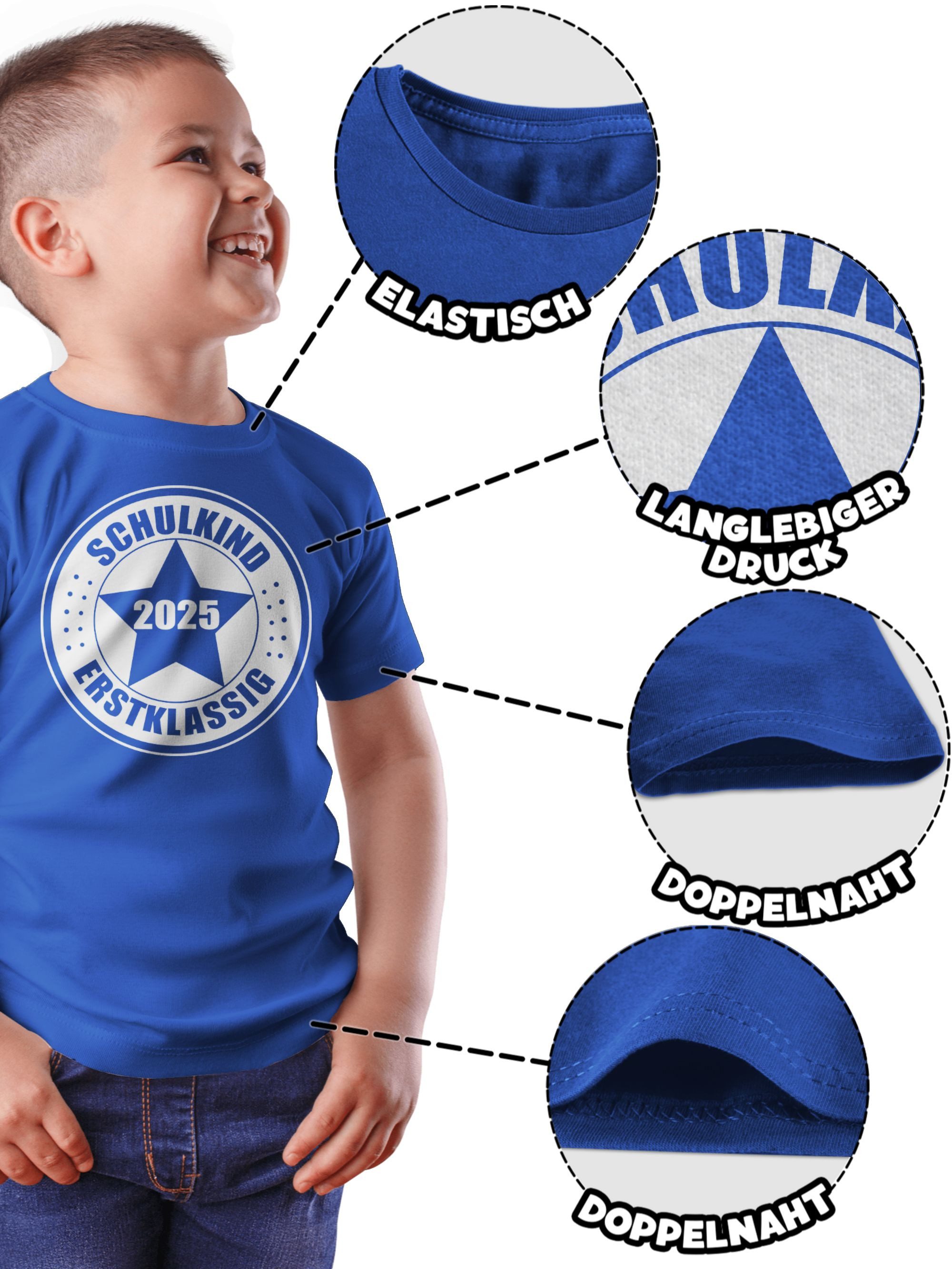 Shirtracer T-Shirt Schulkind 2025 Erstklassig Geschenk Einschulung Geschenke Schulanfang (1-tlg) Einschulung Junge Schulanfang Geschenke