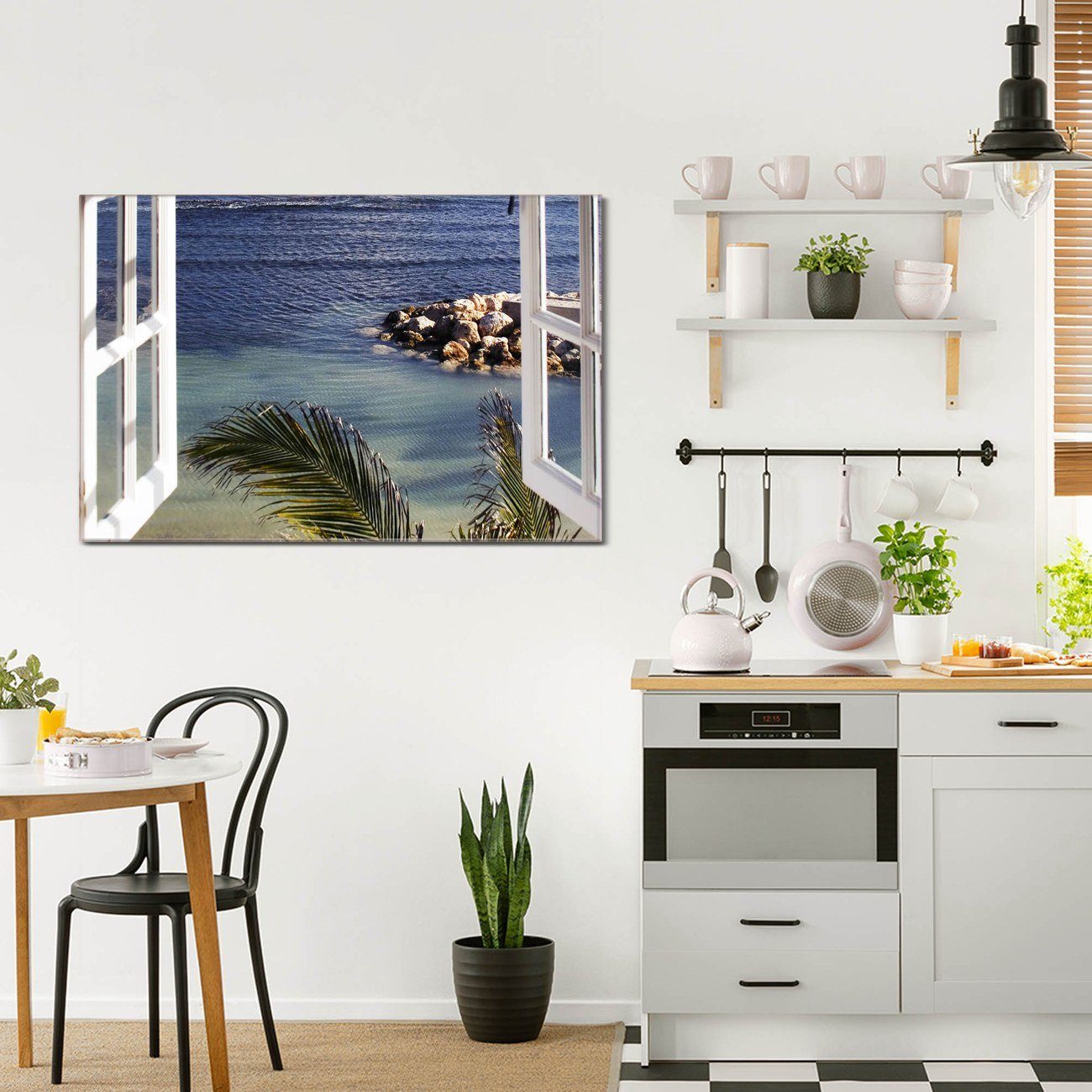 banjado Magnettafel Glas Fensterpanorama, (gehärtetes Glas, 4 Magnete inklusive)