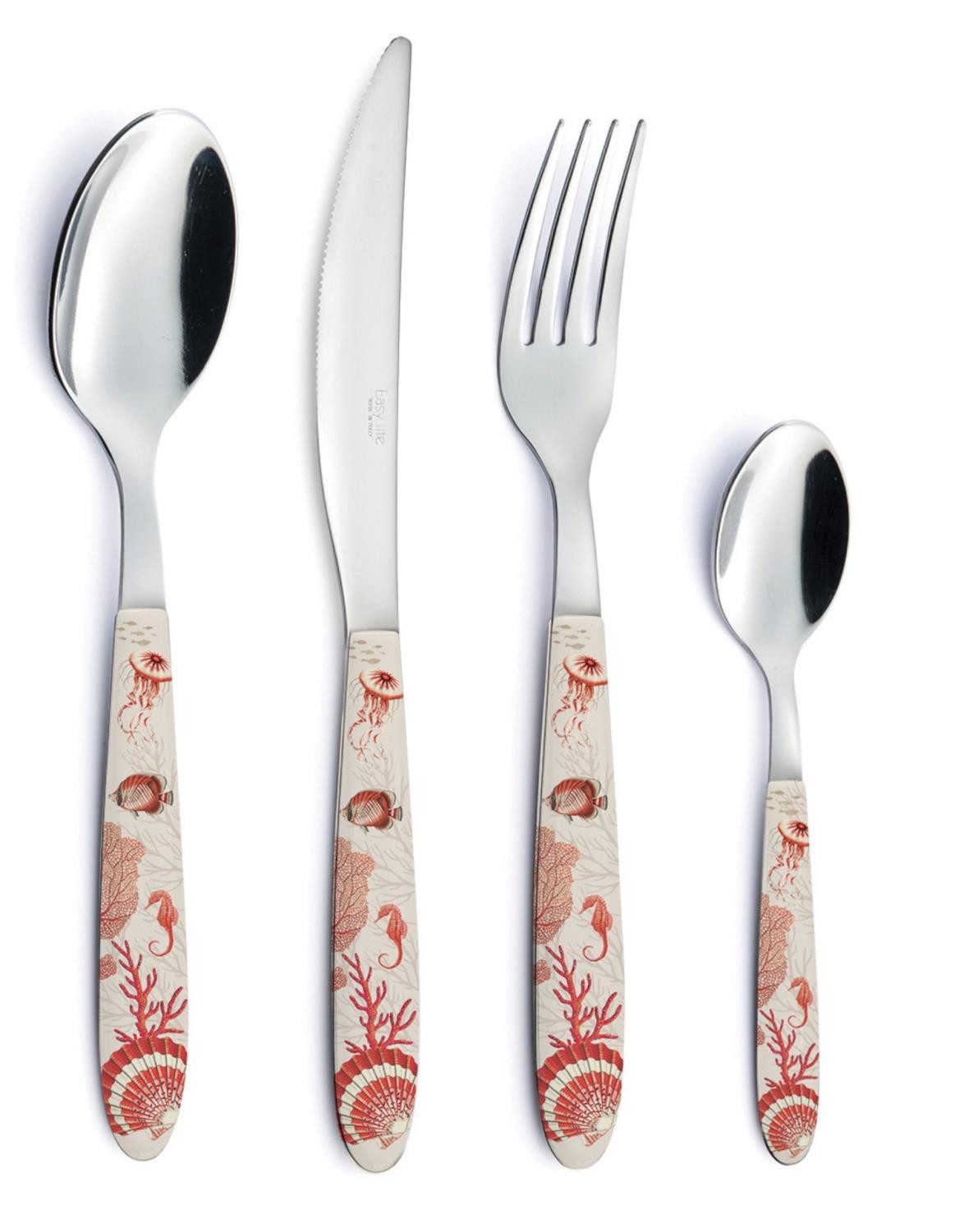 EasyLife Besteck-Set Reef, Stahl, Spülmaschinengeeignet, Mehrfarbig, Korallen, H: cm