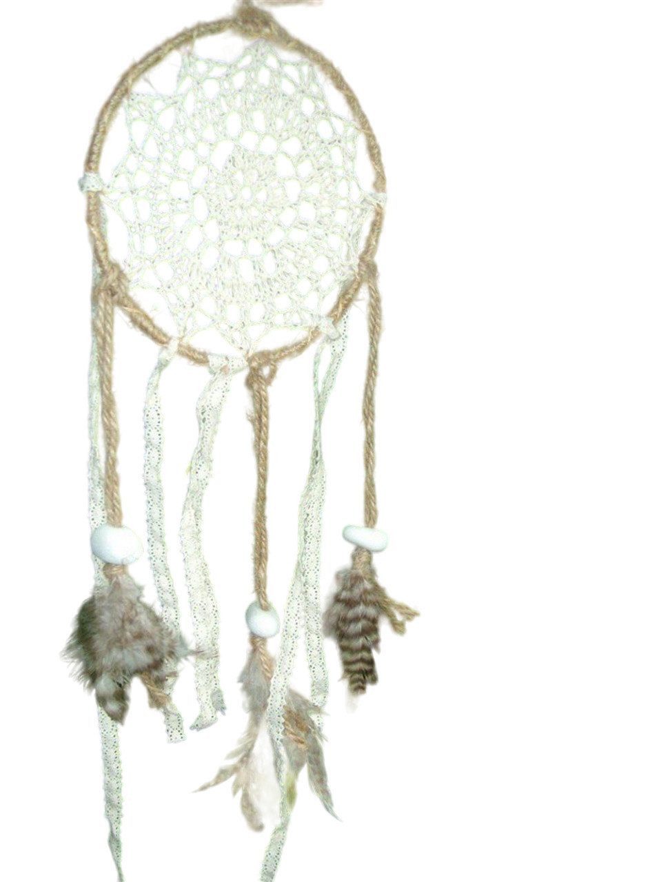 Deko-Impression Traumfänger Traumfänger Dreams natur Jute Leinen Federn Feng Shui (1 St)