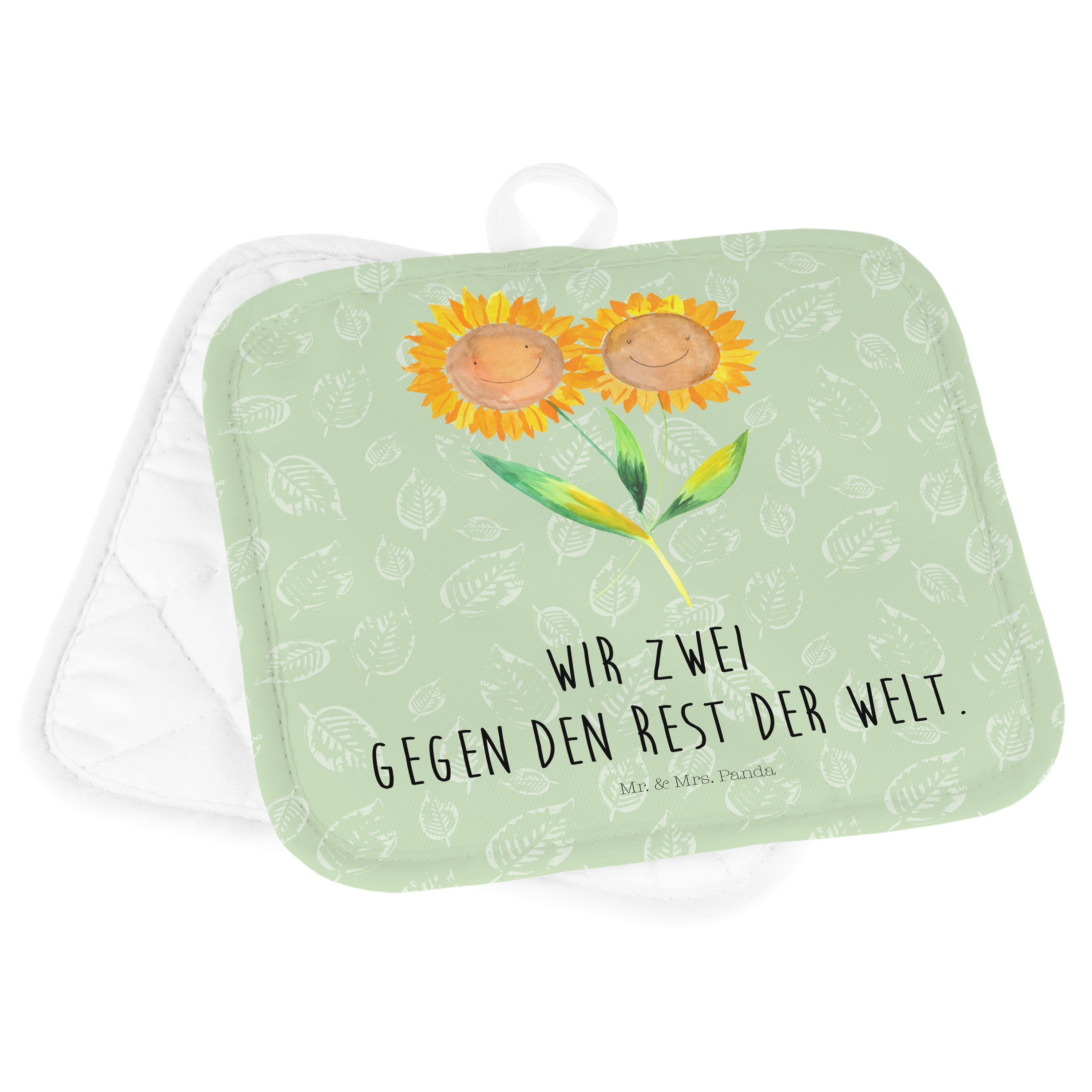- Geschenk, - Sonnenblume (1-tlg) Mrs. Panda Frühli, Blattgrün Topflappen Ofenhandschuh, Mr. & Topflappen,
