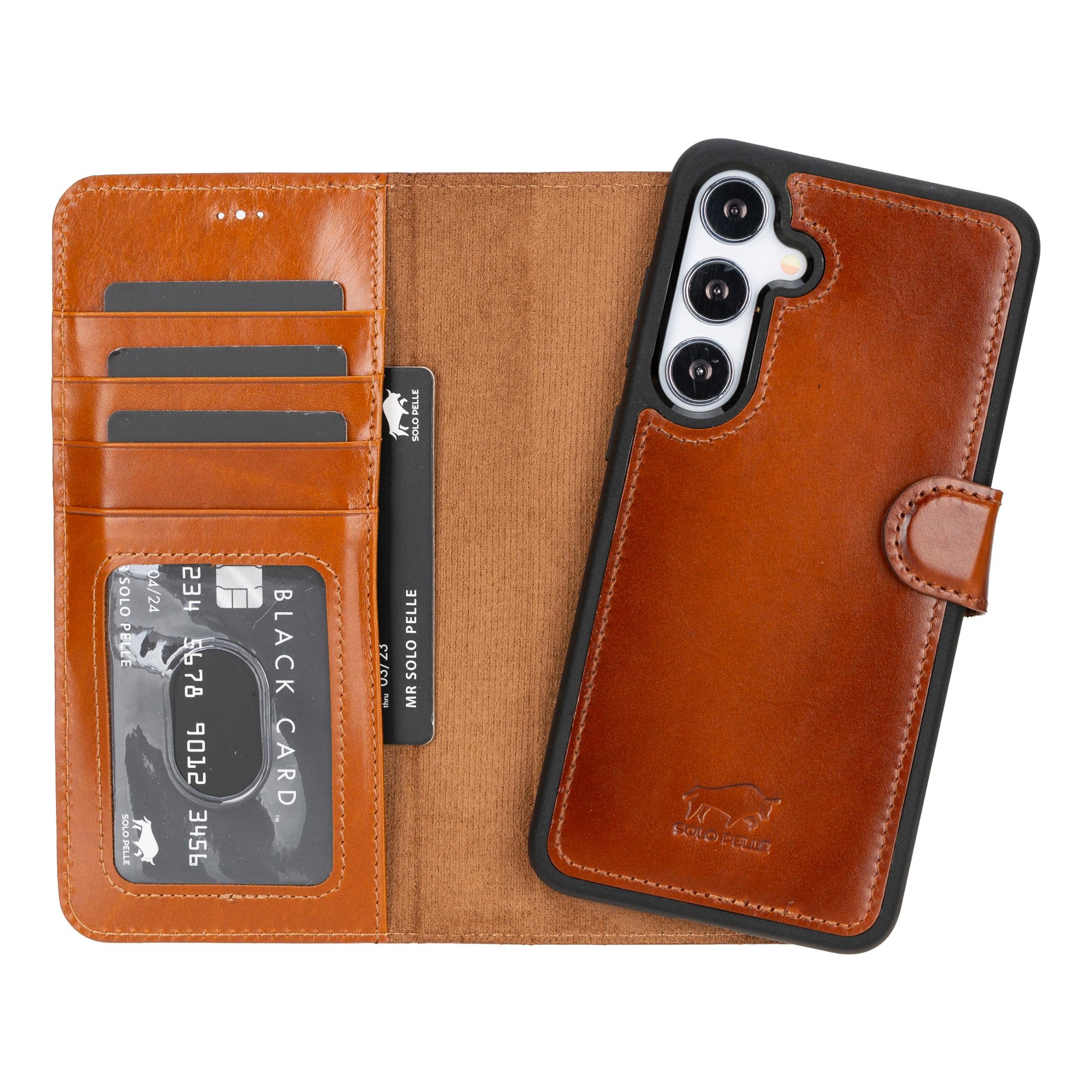 Solo Pelle Smartphonetasche Lederhülle Harvard für Samsung Galaxy S25 Plus RFID