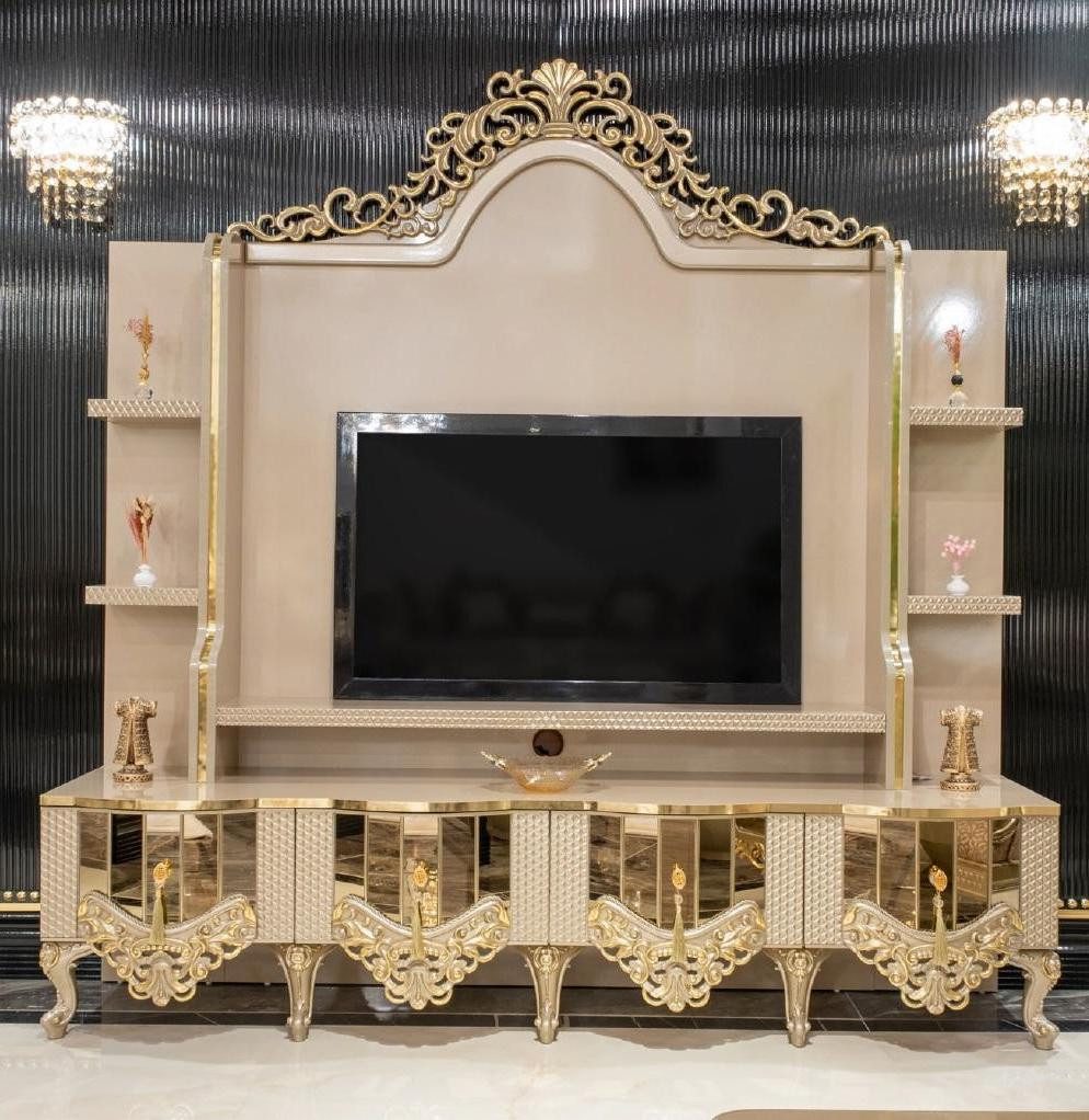 Xlmoebel TV-Board Hochwertige Wohnzimmermöbel in Beige aus Holz mit TV-Ständer und (Wohnwand RTV), Hergestellt in Europa