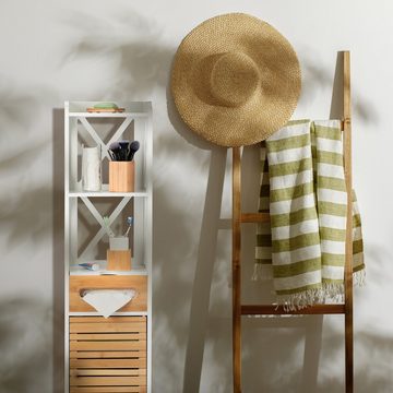 relaxdays Badregal Badezimmerschrank aus MDF & Bambus