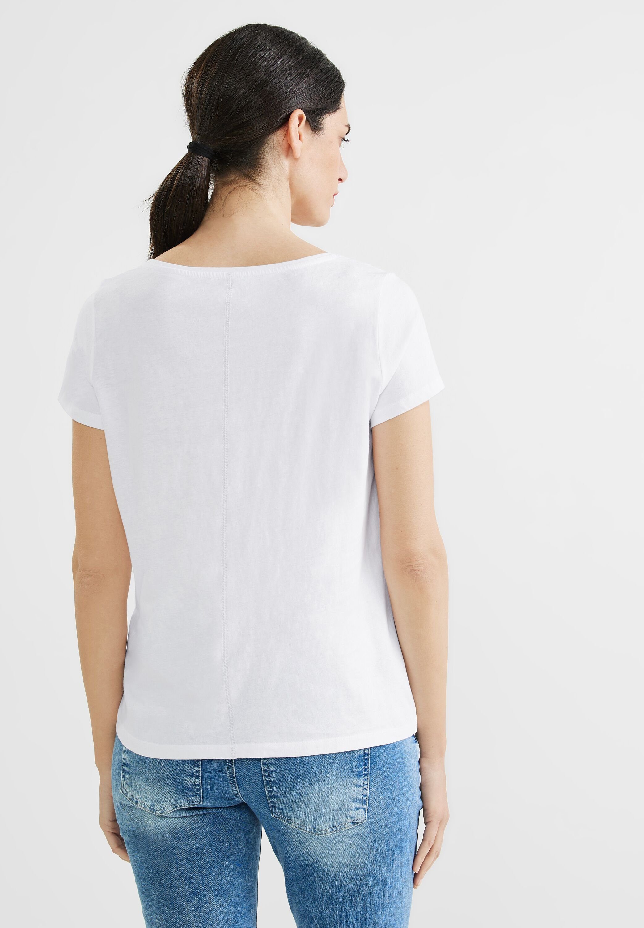 in T-Shirt White ONE STREET Unifarbe