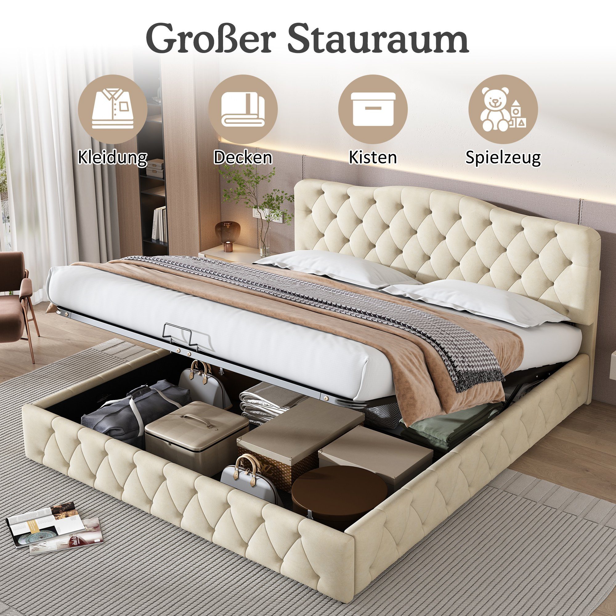 HAUSS SPOLE Polsterbett 180x200cm mit Lattenrost günstig online kaufen