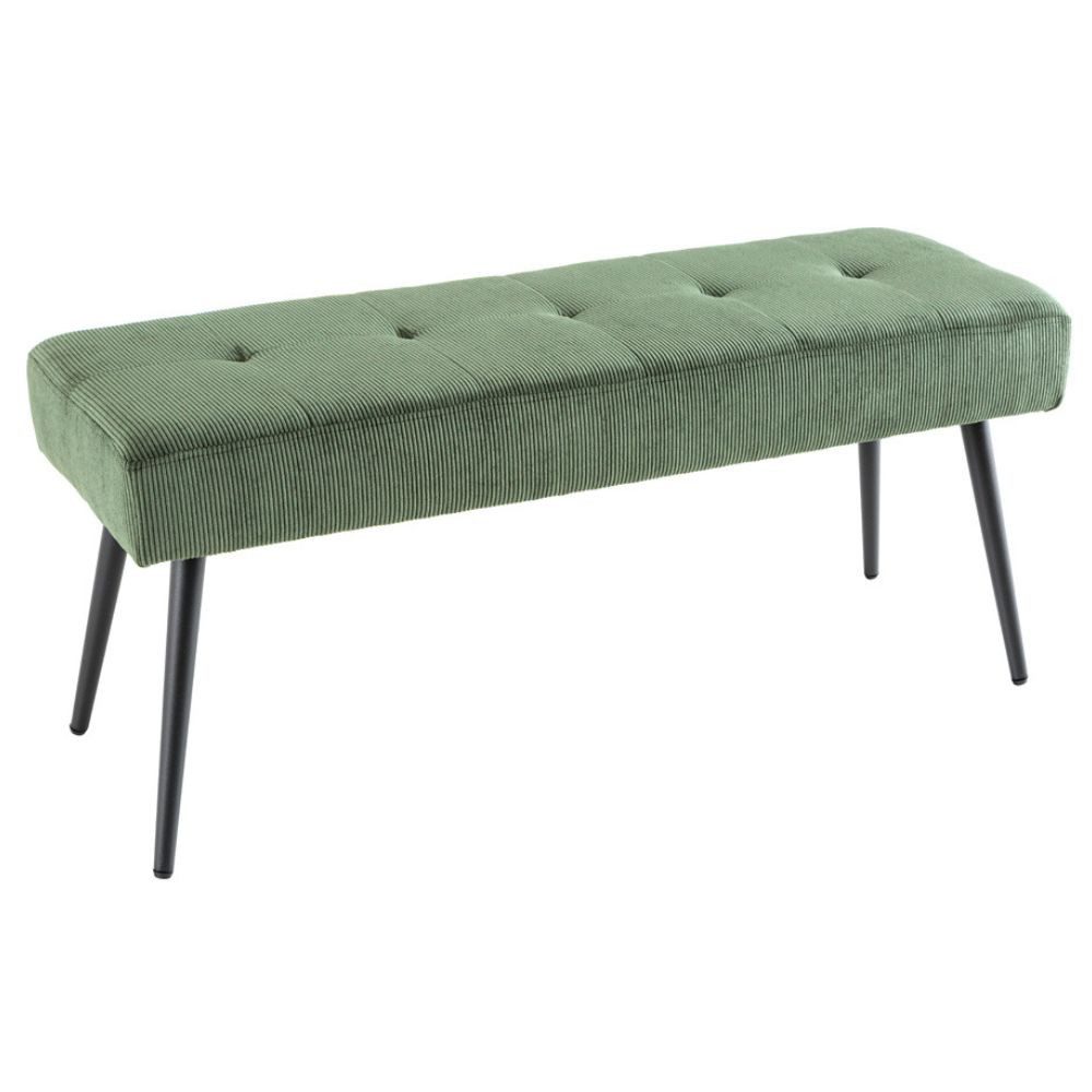 LebensWohnArt Sitzbank Moderne Sitzbank BELLE 100cm grün Cord