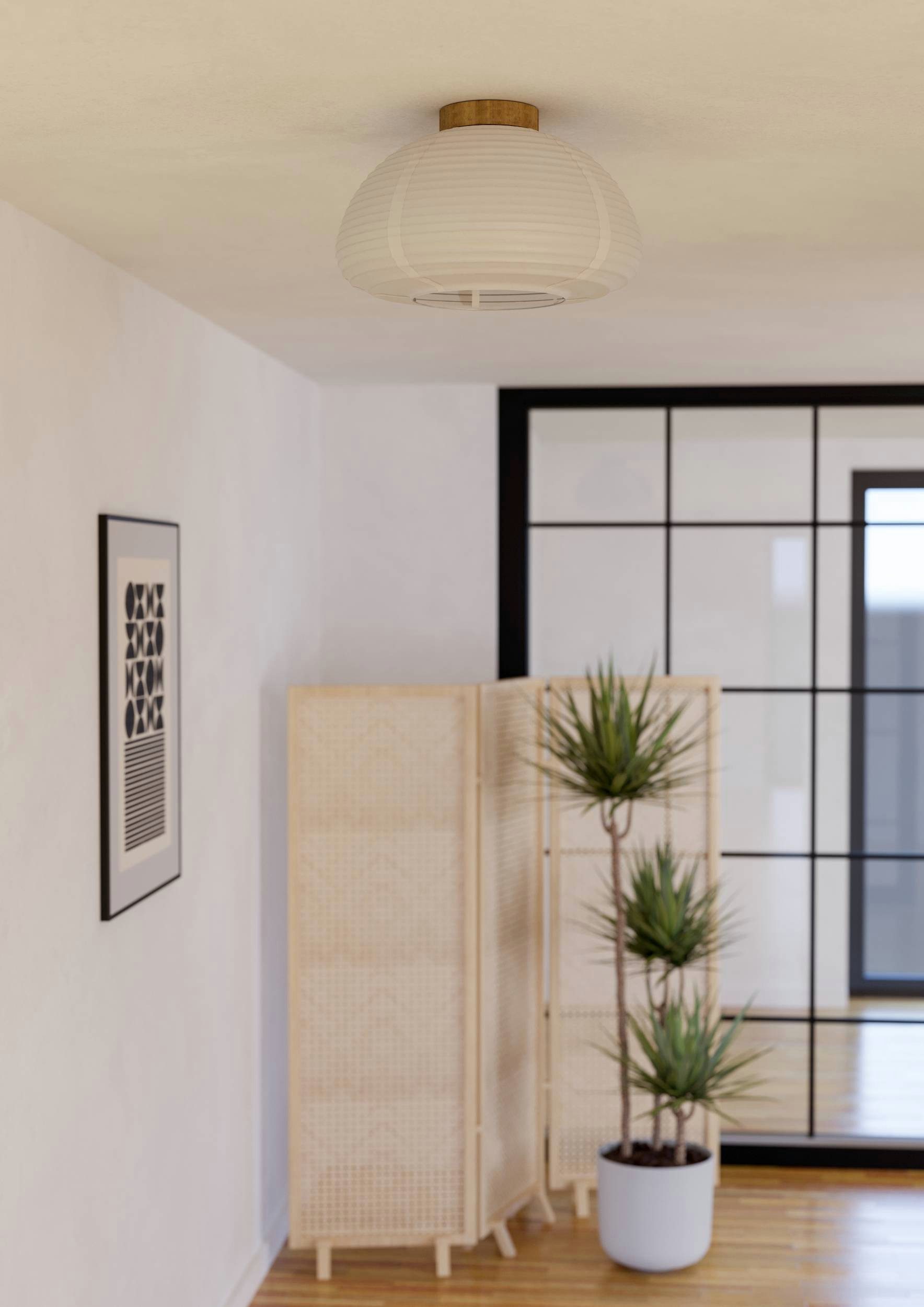 EGLO Deckenleuchte Summerhill Deckenlampe 1-fach, Japan-Stil, Holz und Papi günstig online kaufen