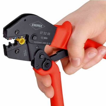 Knipex Crimpzange Kerbzange, mechanisch, Kabelschuhe/Verbinder, 0,5-6mm², AWG10-20, Kerb
