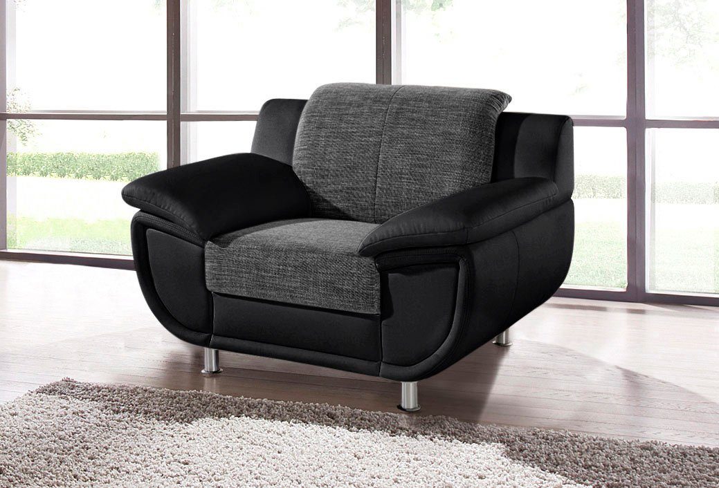 TRENDMANUFAKTUR Sessel Rondo 3, Loungesessel, Breite 121cm, wahlweise mit komfortablem Federkern, mit extra breiten Armlehnen