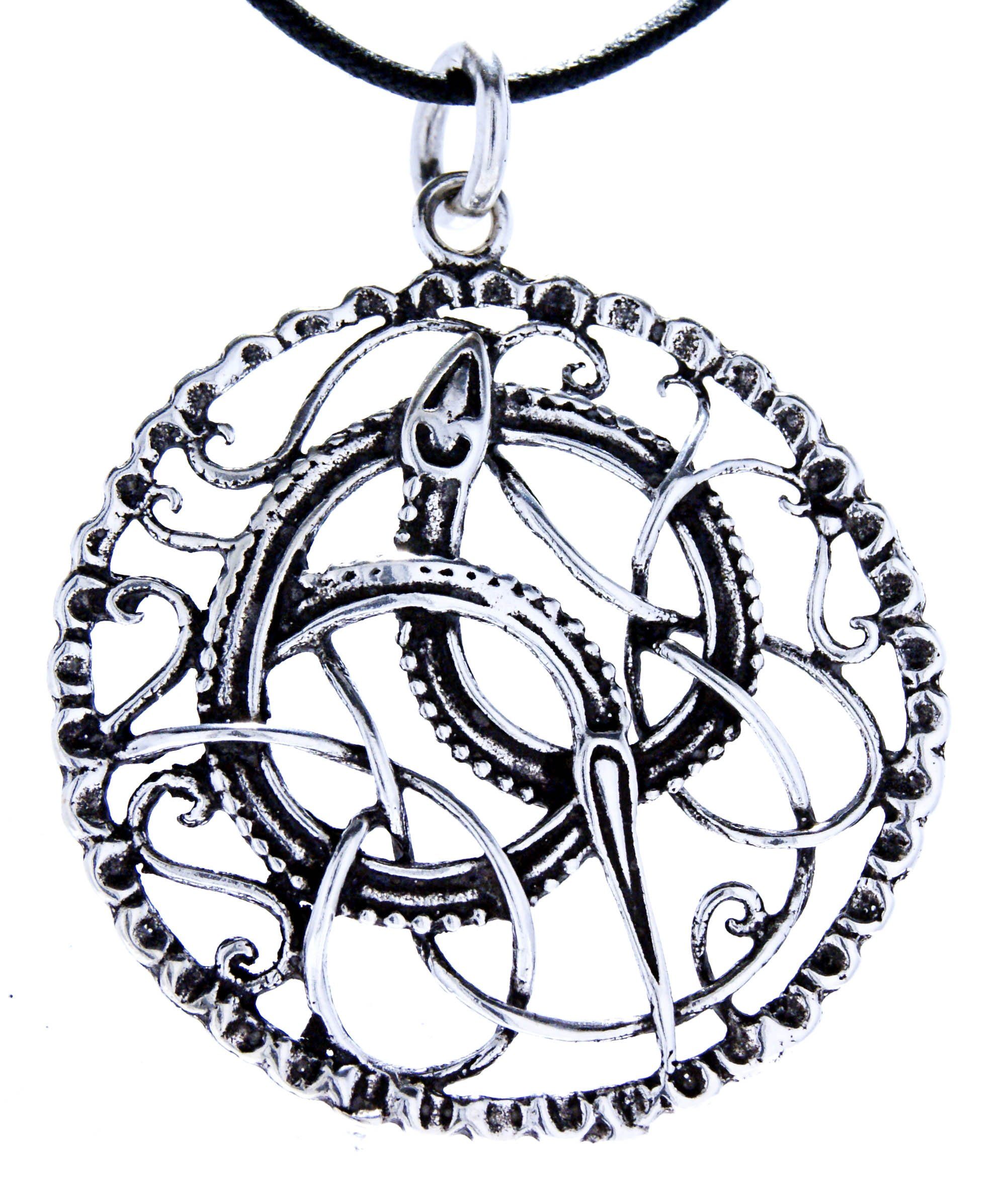 Große Midgardschlange of Midgard Kiss Silber Silberkette Leather Kettenanhänger 925 Anhänger Schlangen