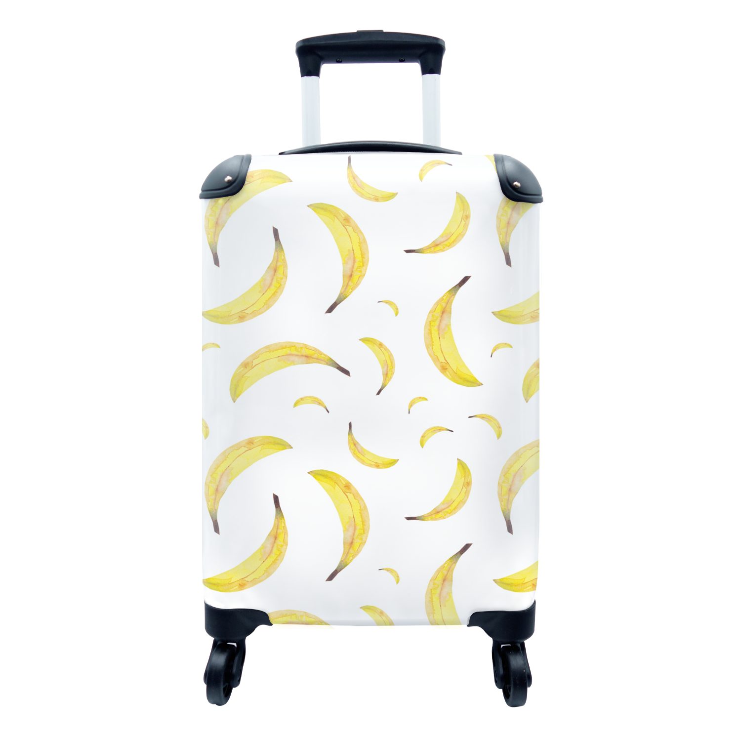 MuchoWow Handgepäckkoffer Bananen - Obst - Gelb, 4 Rollen, Reisetasche mit rollen, Handgepäck für Ferien, Trolley, Reisekoffer
