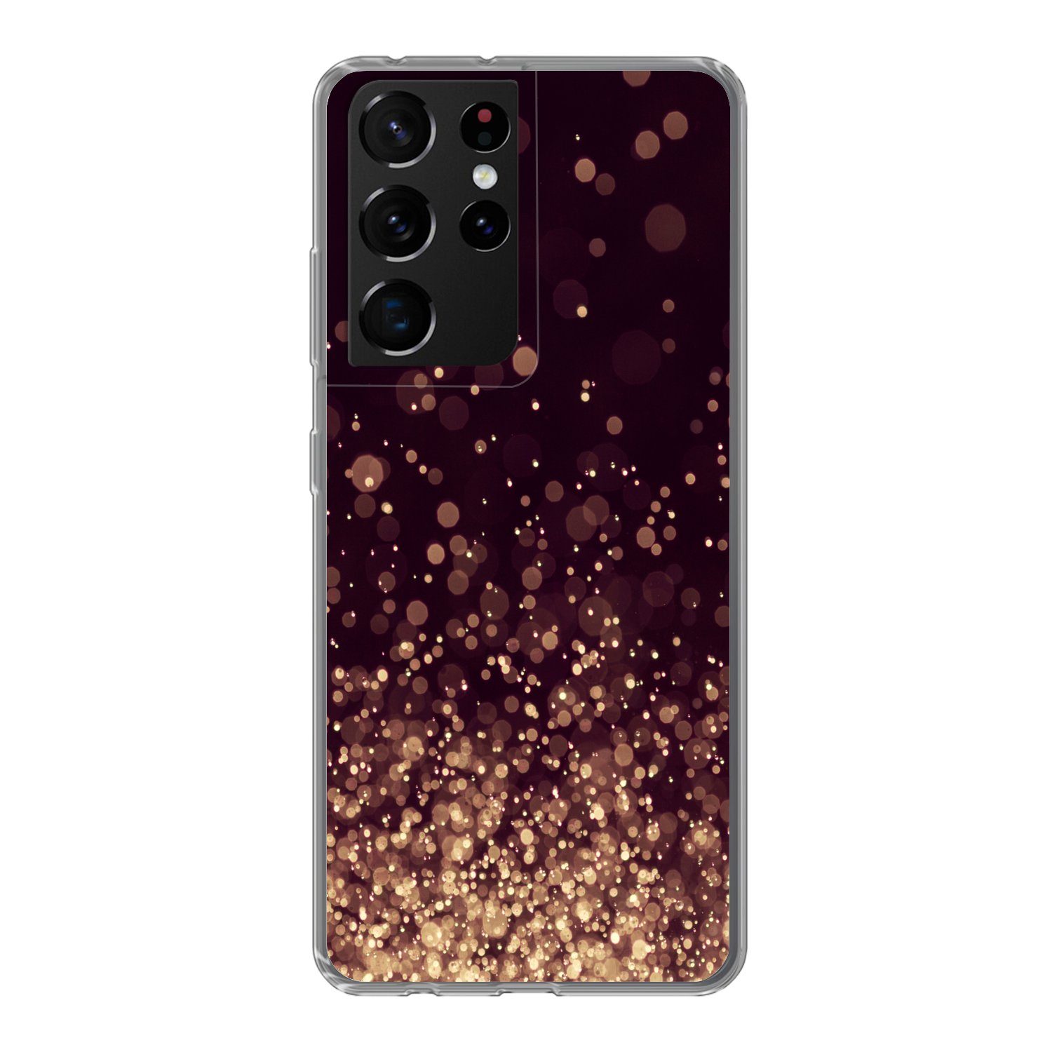 MuchoWow Handyhülle für Samsung Galaxy S21 Ultra Abstrakt - Glitzer - Licht - Design, Phone Case, Silikon, Schutzhülle Dünn