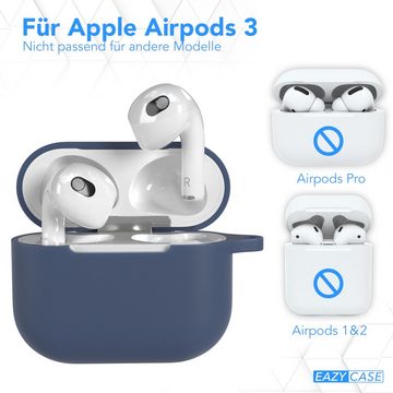 EAZY CASE Kopfhörer-Schutzhülle Silikon Hülle kompatibel mit Apple AirPods 3, Qi-Charging möglich Stoßfest Fullcover Schutzhülle Hülle Box Hülle