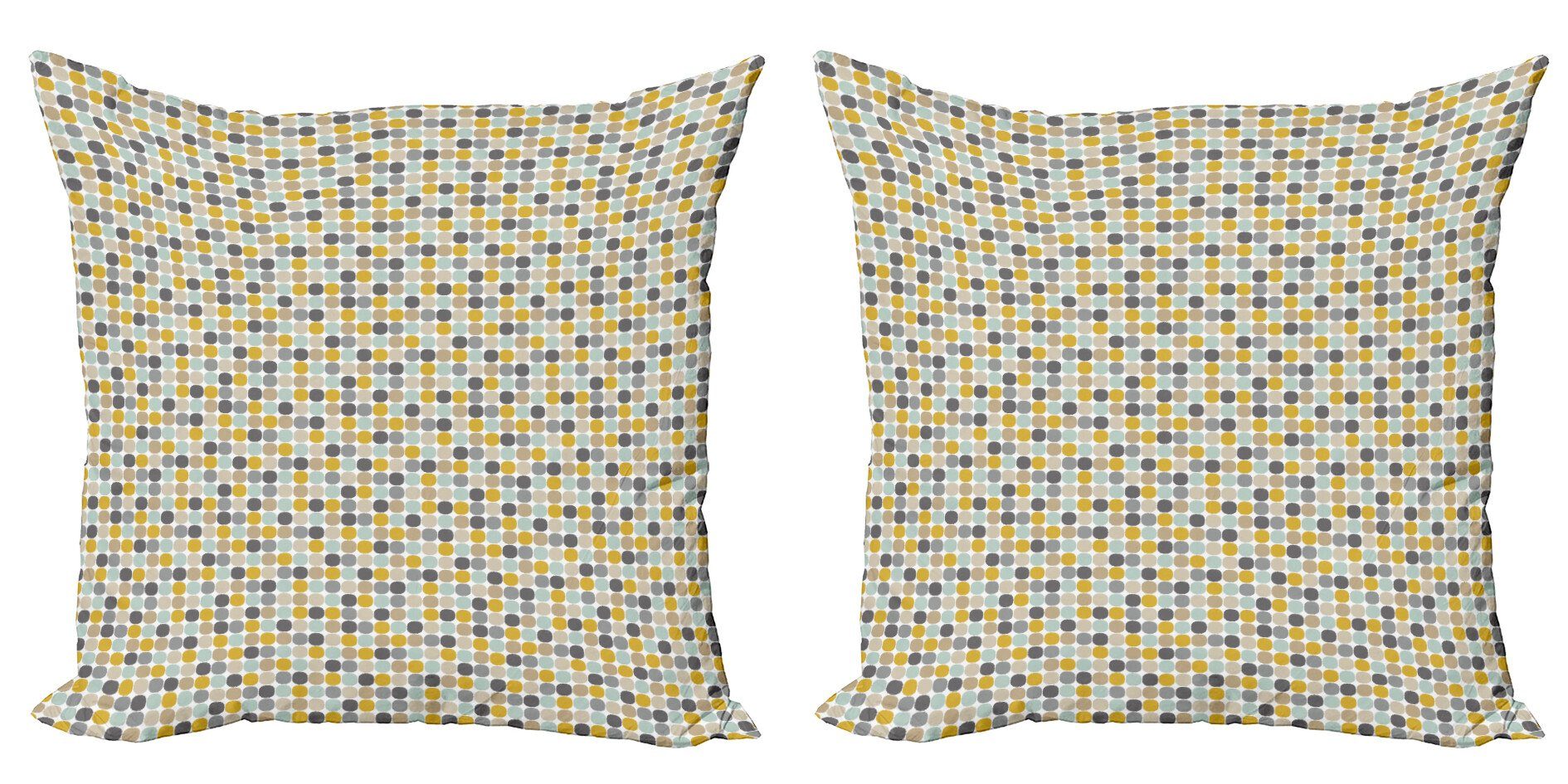Kissenbezüge Modern Accent Doppelseitiger Digitaldruck, Abakuhaus (2 Stück), Gedämpfte Farben abgerundete Squares