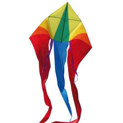 CiM Flug-Drache F-Tail XXL RAINBOW, 400x1400cm mit drei fließenden Schleierschwänzen in Drachentasche