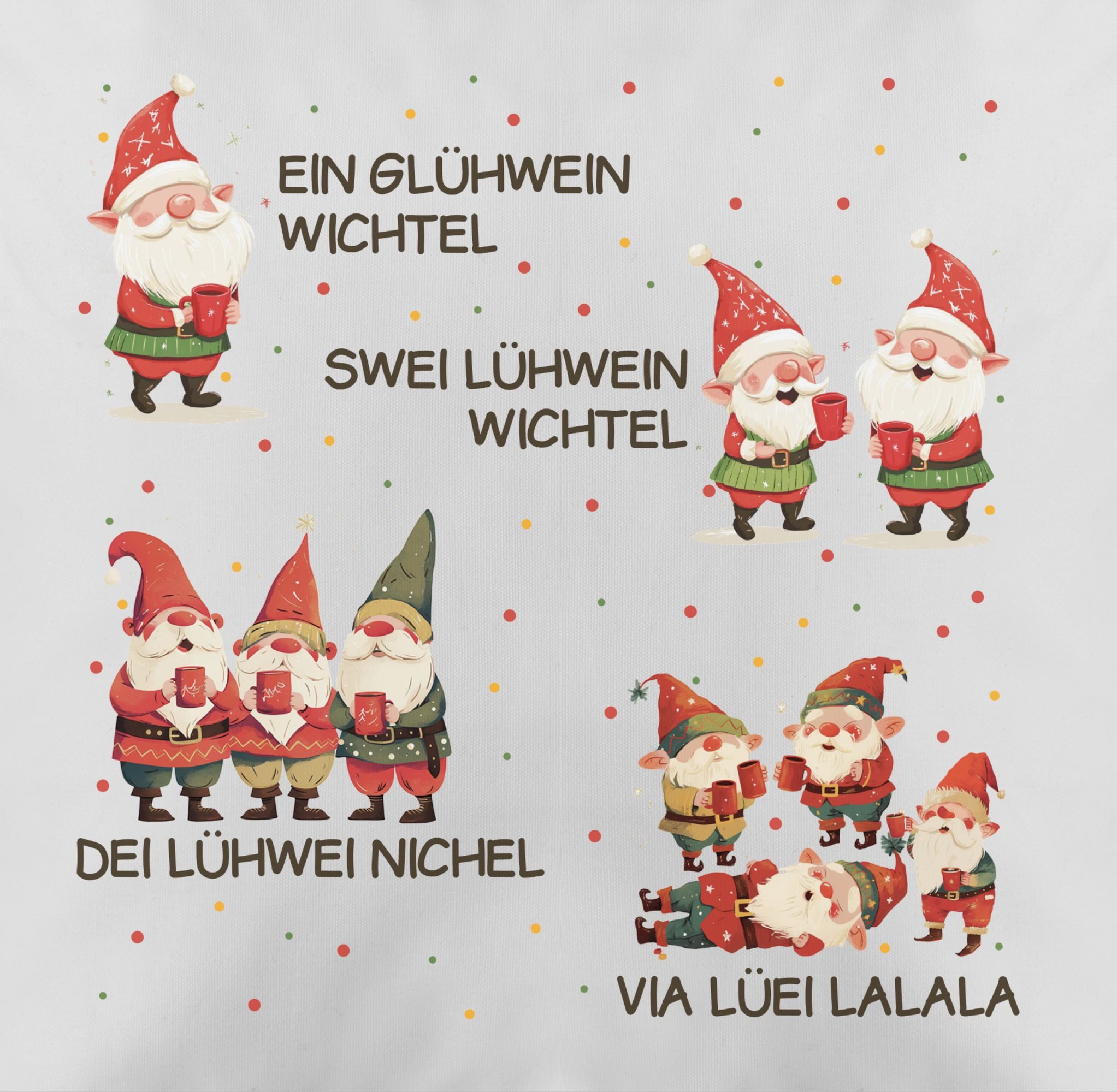 Shirtracer Kissenbezüge Ein Glühwein Swei Glühwein, Wichtel, Weihnachten, Weihnachtsmarkt, (1 Stück), Weihnachtskissen Christmas