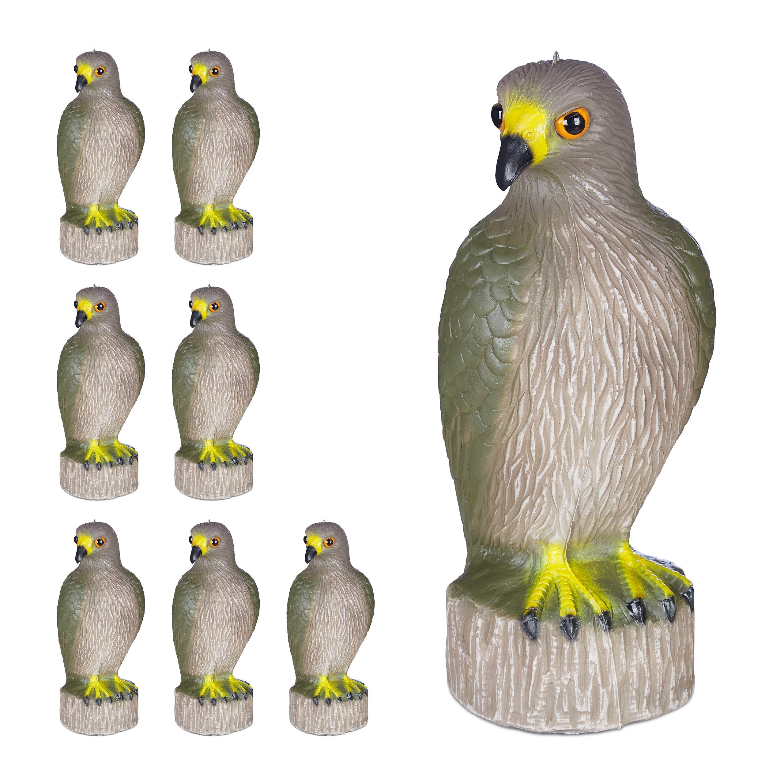 relaxdays Gartenfigur x 8 Vogelschreck Adler sitzend
