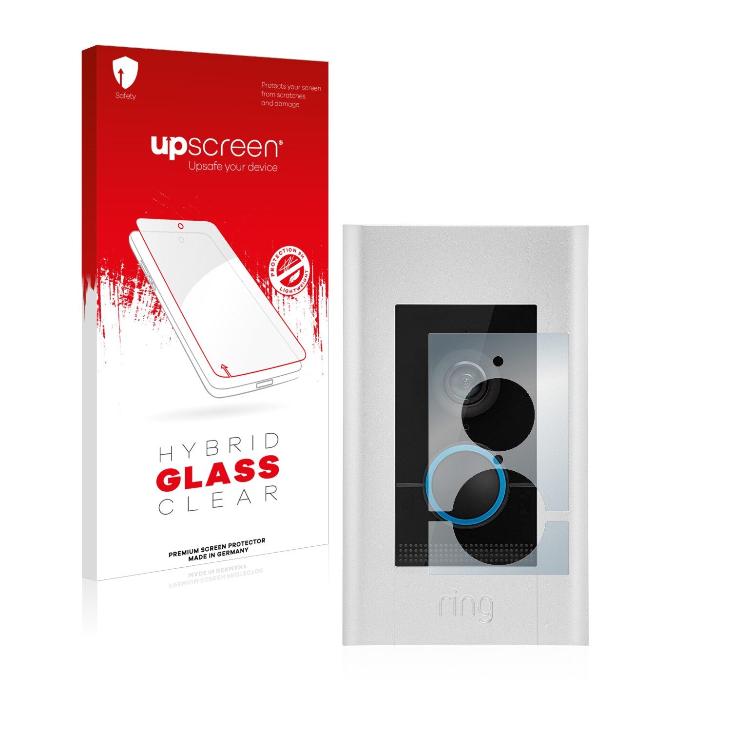 upscreen flexible Panzerglasfolie für Ring Video Doorbell Elite, Displayschutzglas, Schutzglas Glasfolie klar