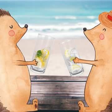 Mr. & Mrs. Panda Glas 400 ml Seeigel - Transparent - Geschenk, Meer, Trinkglas mit Gravur, Premium Glas, Unikat durch Gravur