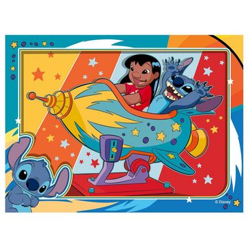 Ravensburger Puzzle Kinder Puzzle-Box 4 in 1 Ravensburger Disney Stitch, 24 Puzzleteile