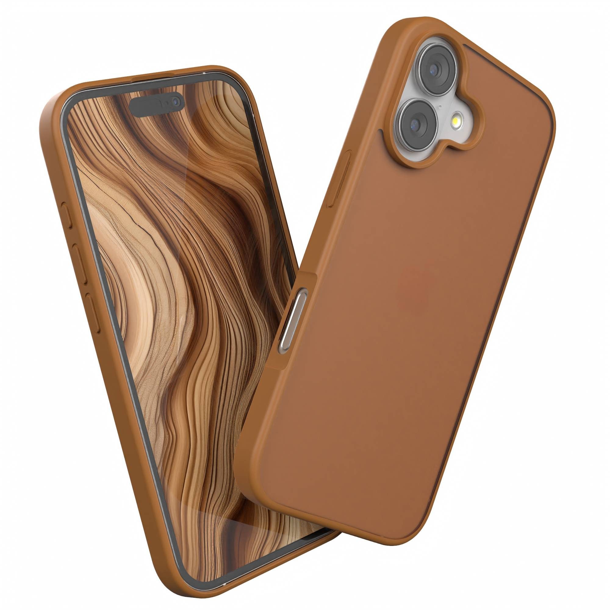 EAZY CASE Handyhülle Outdoor Case für Apple iPhone 17 6,3 Zoll, Handyhülle Outdoor Slimcover kratzfest transparent Braun