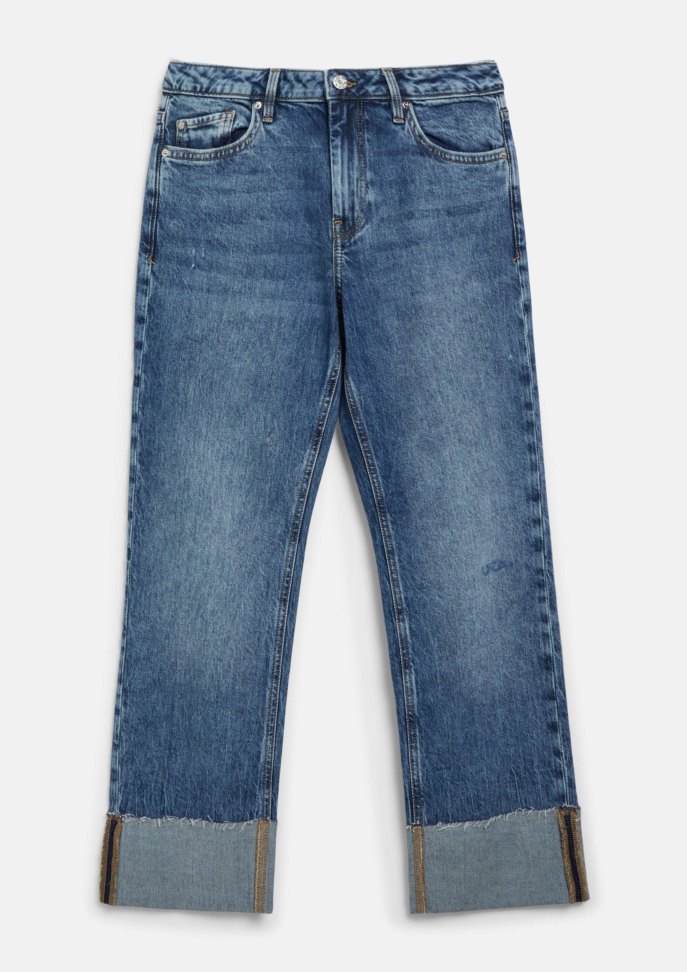 s.Oliver Regular-fit-Jeans Jeans-Hose KAROLIN Cropped Jeans Karolin / Mid Rise / Straight Fit / fixierten Umschlag