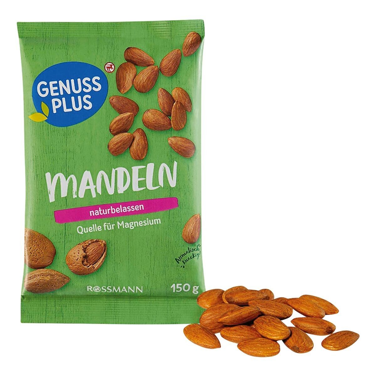GENUSS PLUS Nüsse naturbelassen, Mandeln 150 g