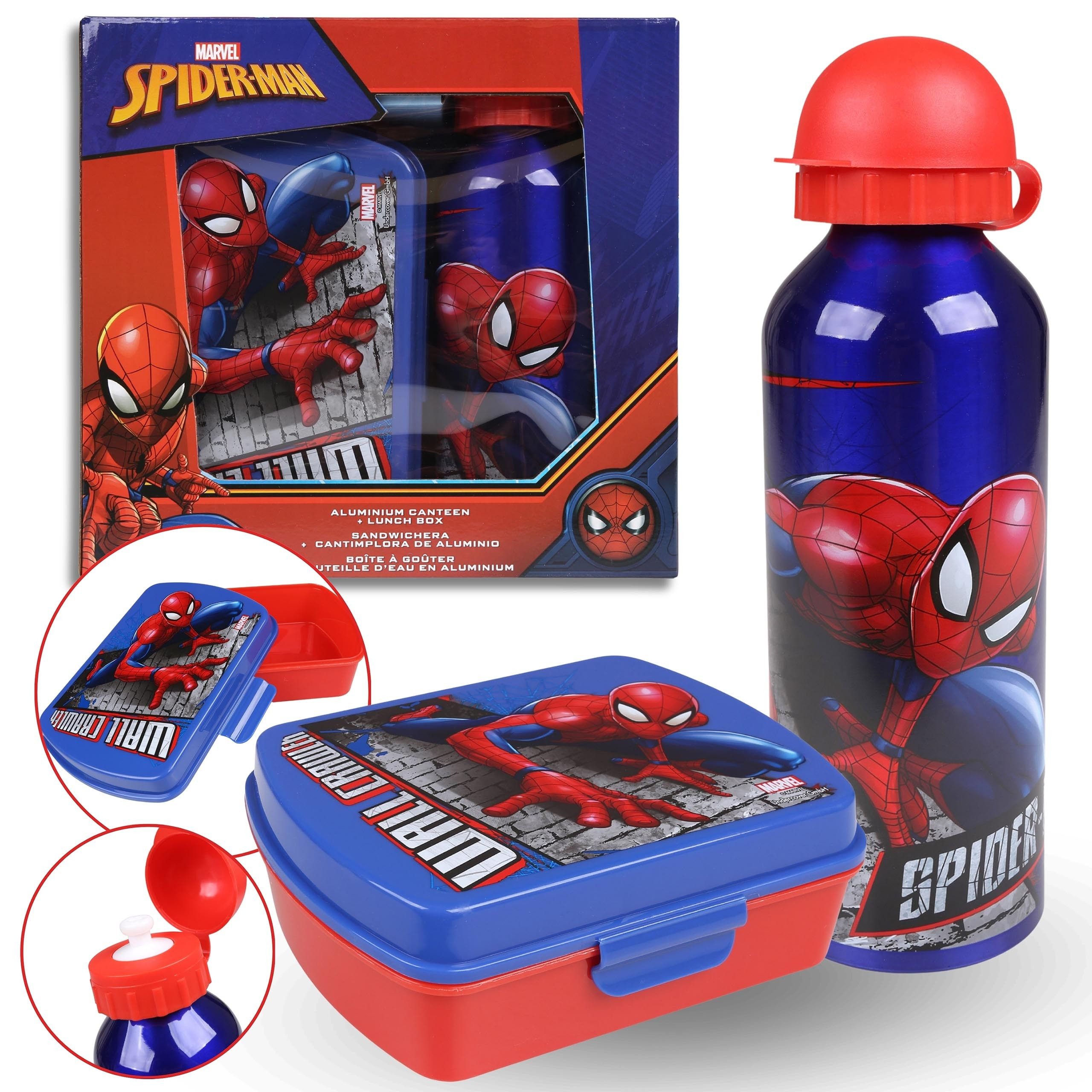 Sarcia.eu Lunchbox MARVEL SpiderMan Set: Trinkflasche 500 ml + Brotdose, Lunchbox