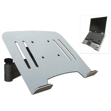 Drall Instruments L52B-IP3S TV-Wandhalterung, (2-tlg., Laptop Wandhalterung schwarz mit Notebook Tablet Ablage Adapter silber)