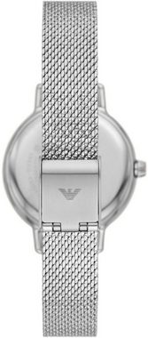 Emporio Armani Quarzuhr AR80065SET, (Set, 3-tlg., mit dazu passenden Ohrsteckern), Armbanduhr, Damenuhr, Perlmutt-Zifferblatt, ideal auch als Geschenk